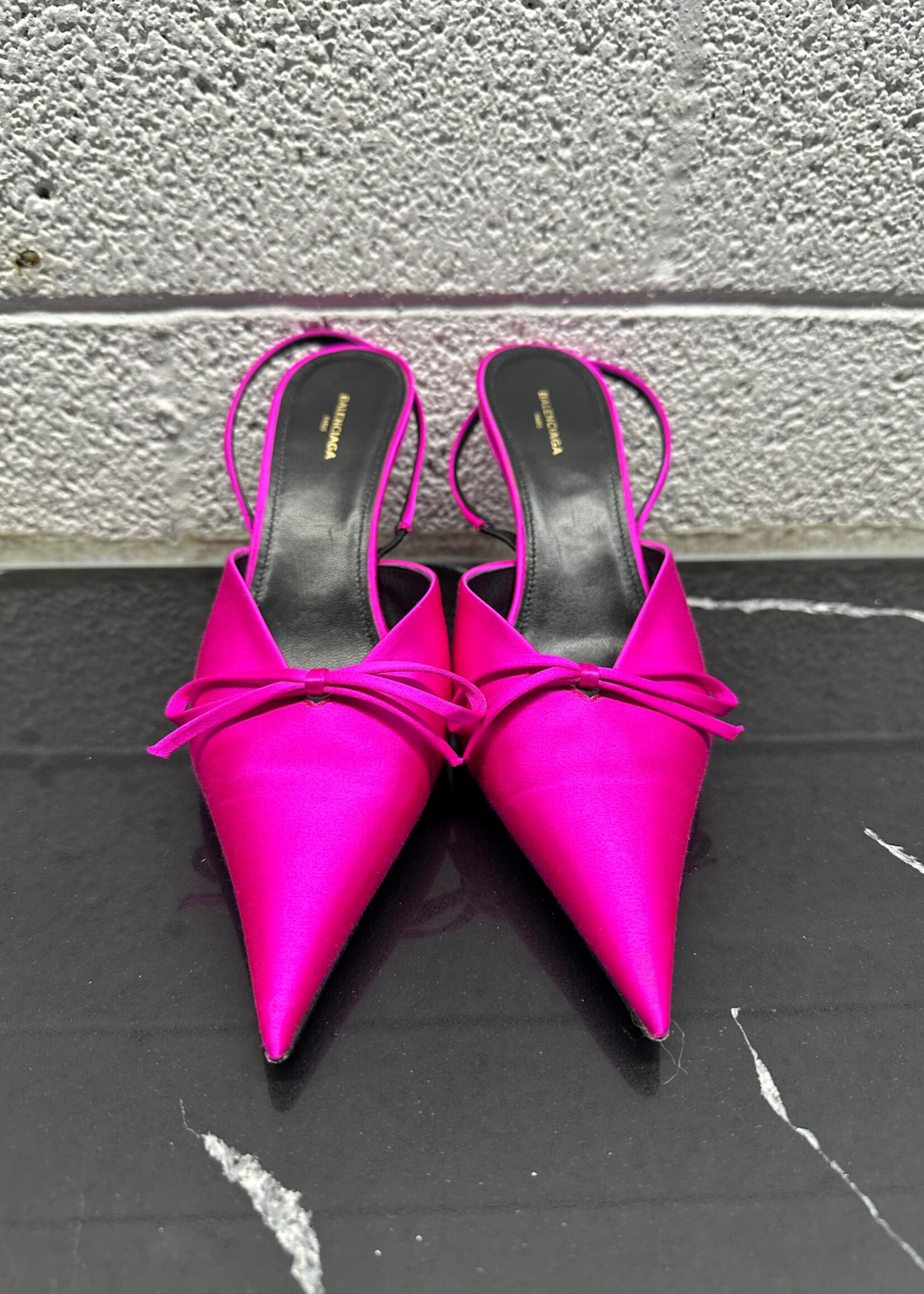 Balenciaga Pink Knife Bow Pumps 38/7.5
