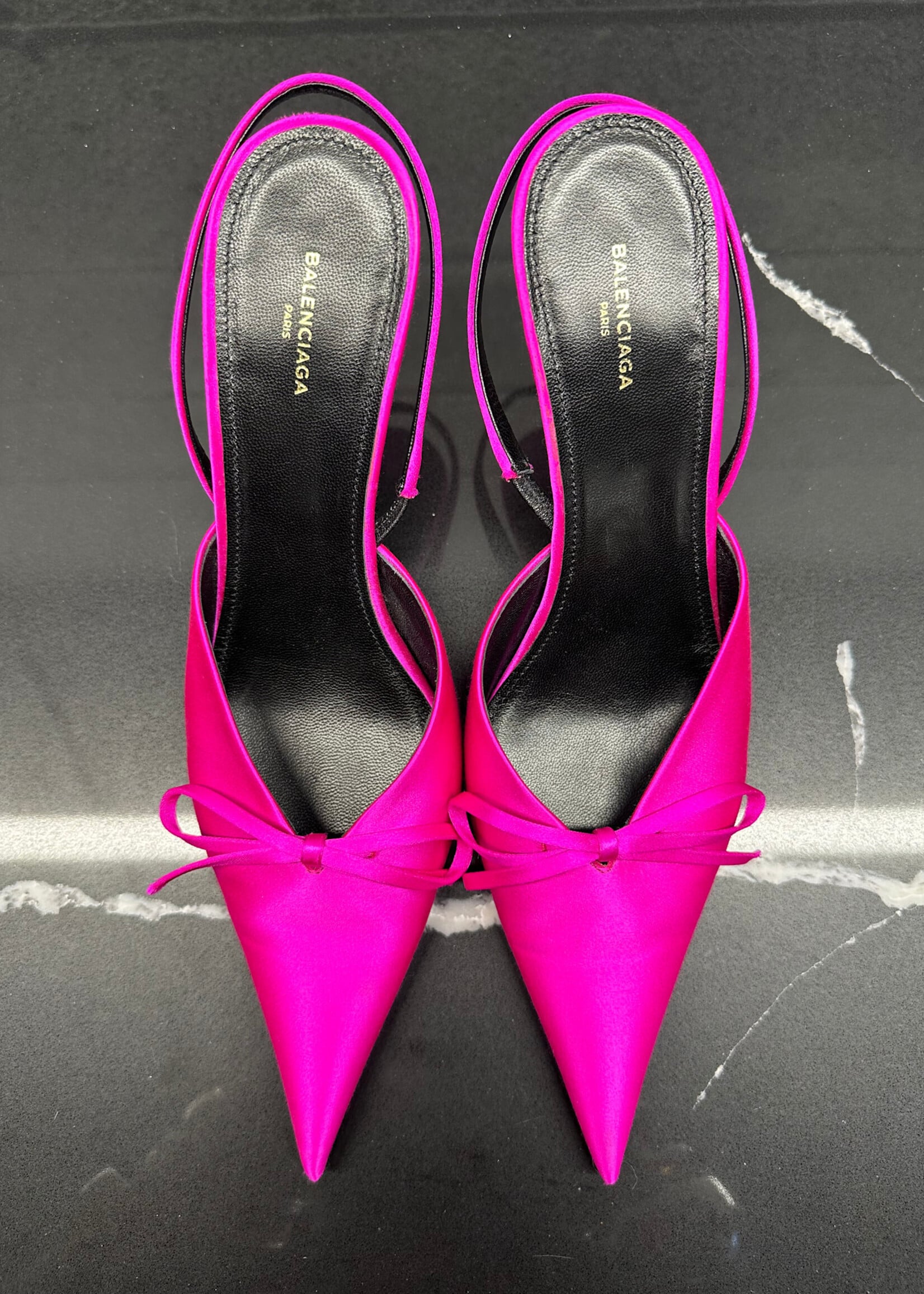 Balenciaga Pink Knife Bow Pumps 38/7.5