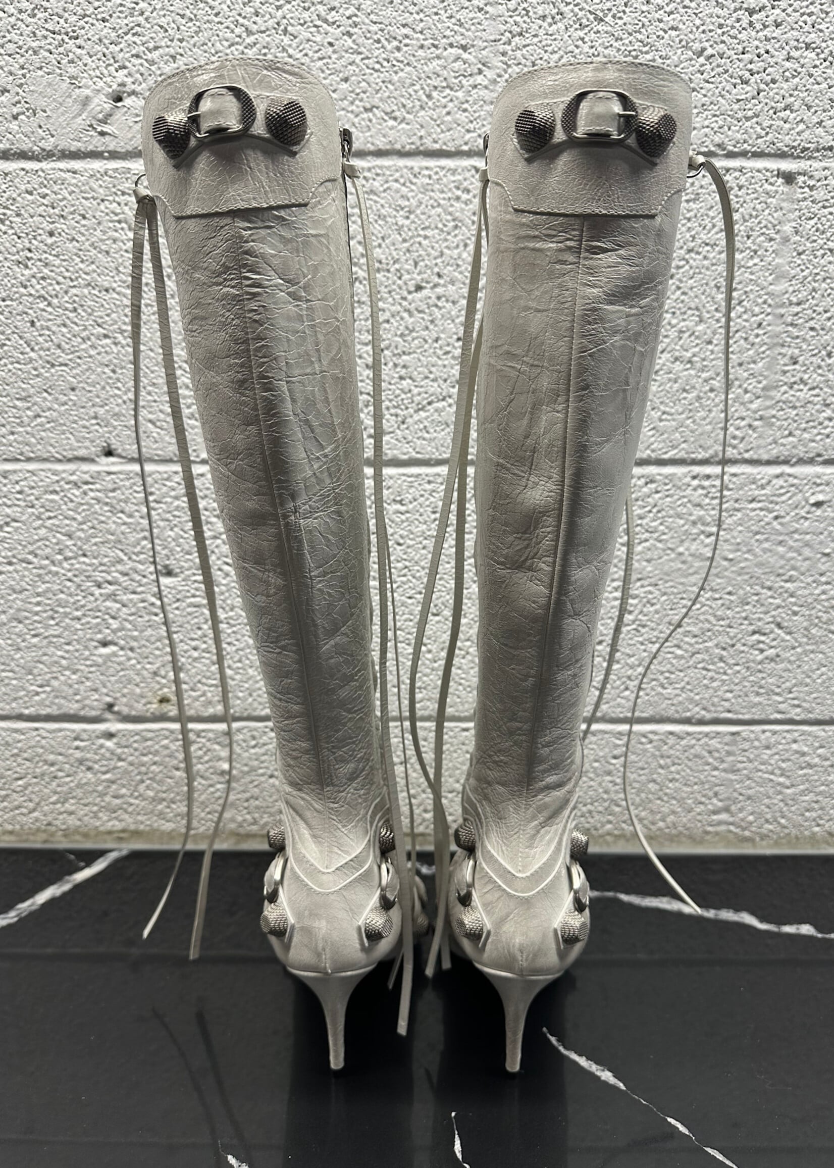 Balenciaga Le Cagole White Boots 7.5 Fem