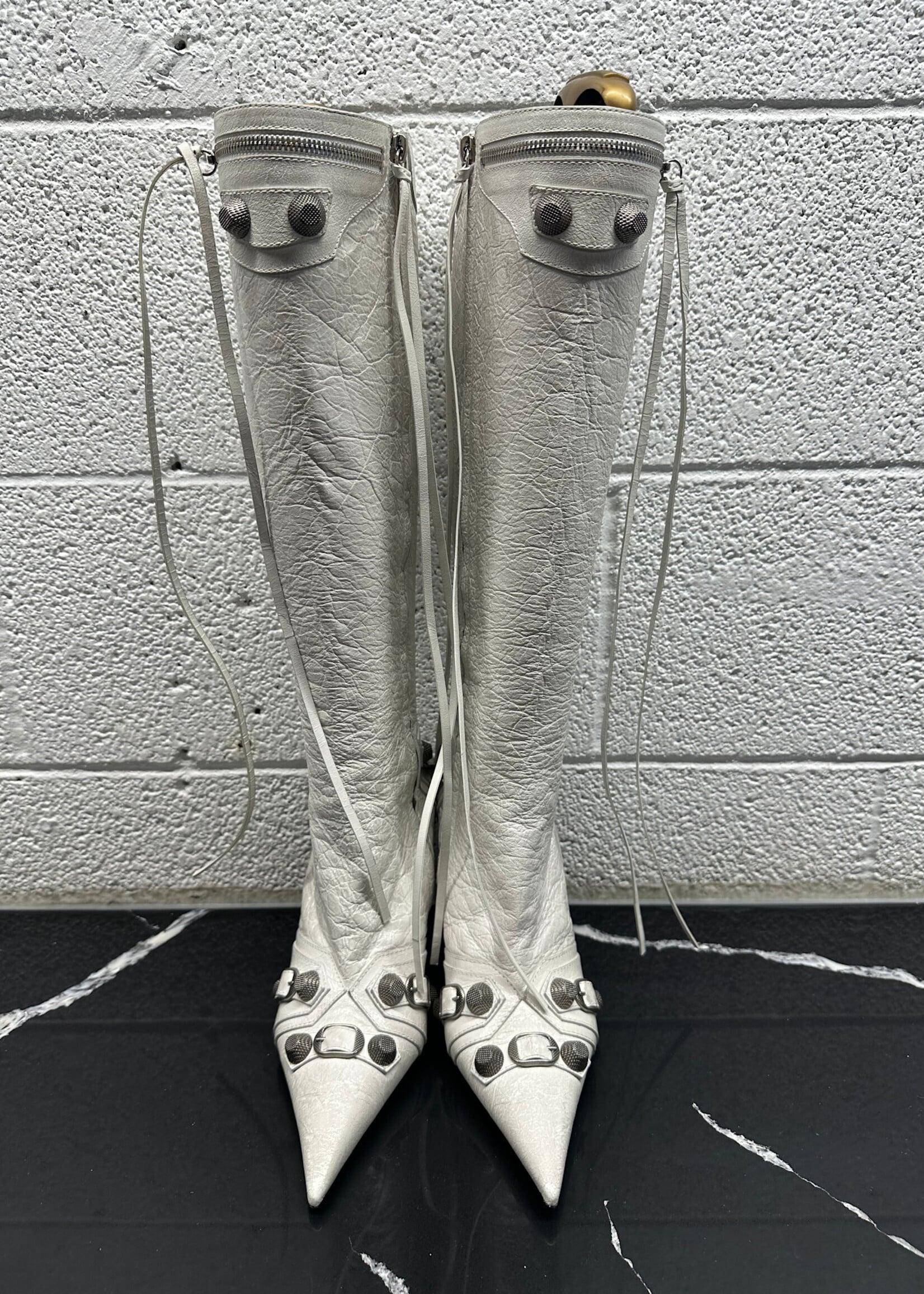 Balenciaga Le Cagole White Boots 7.5 Fem