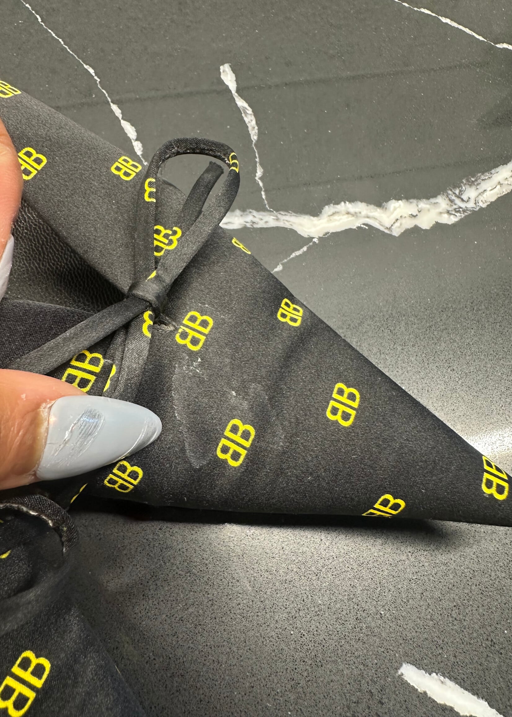Balenciaga Black Yellow Knife Mule 7.5 Fem