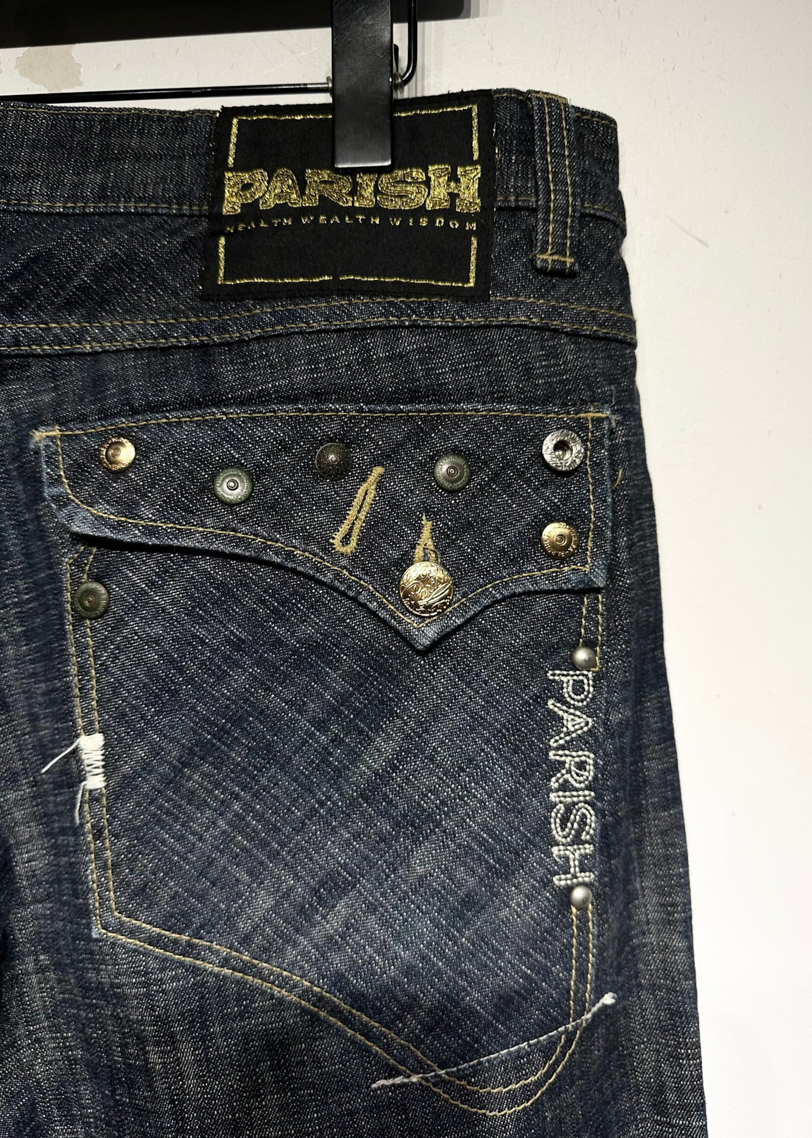 Parish Riveted Baggy Jeans Masc 38