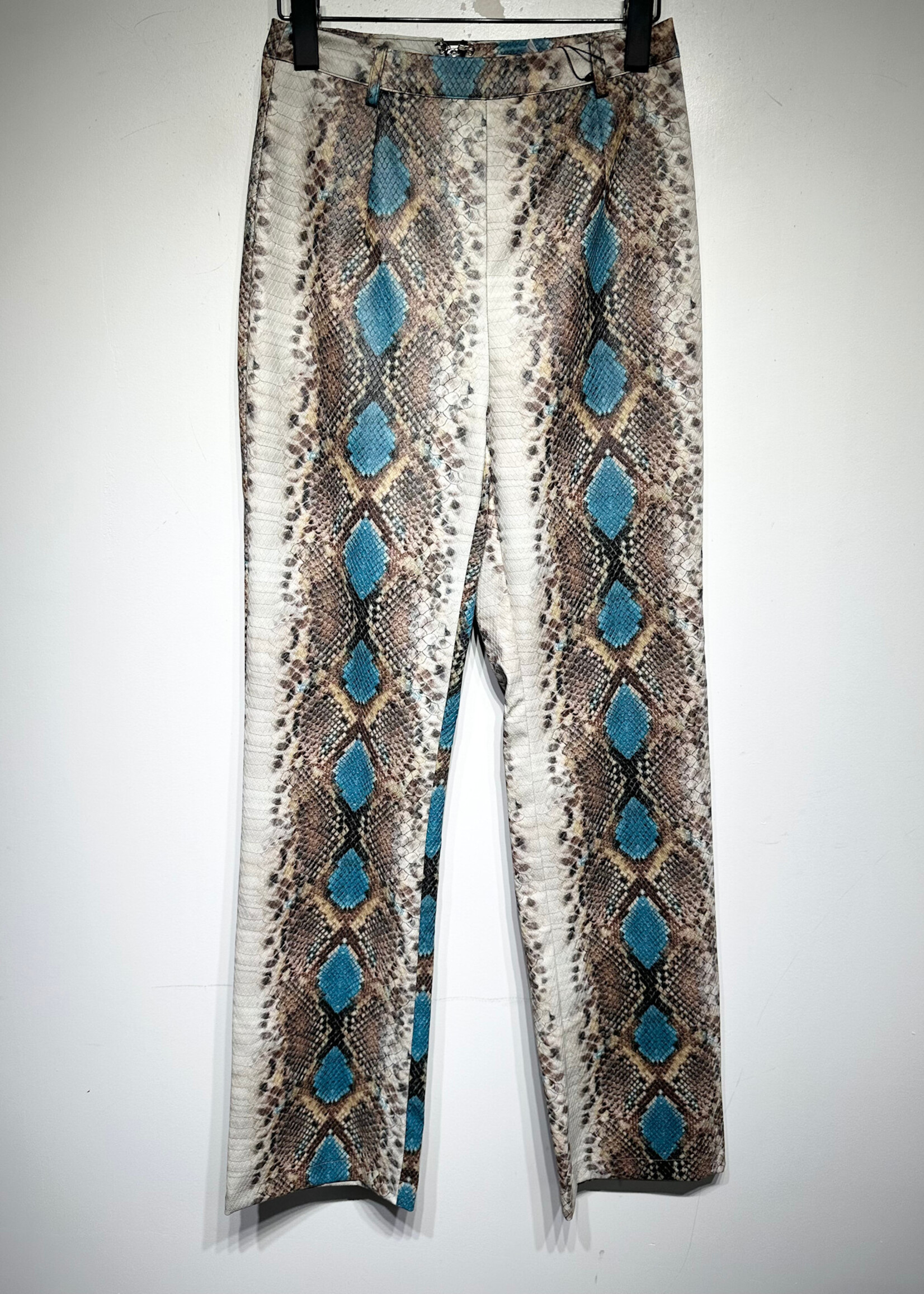 I AM Gia Faux Leather Snake Print Pants 25