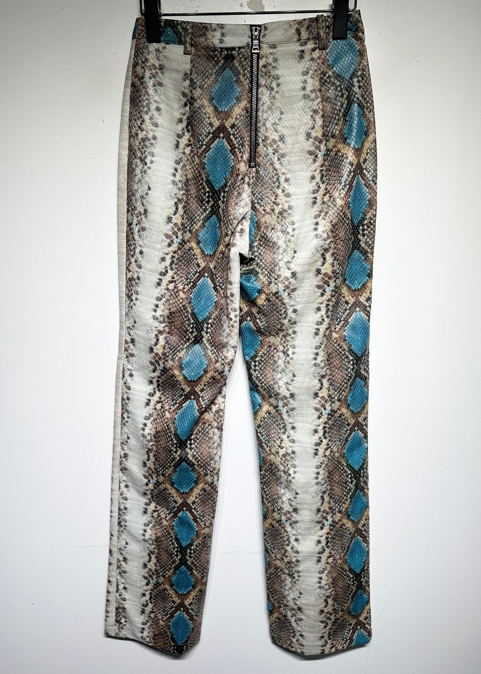 I AM Gia Faux Leather Snake Print Pants 25