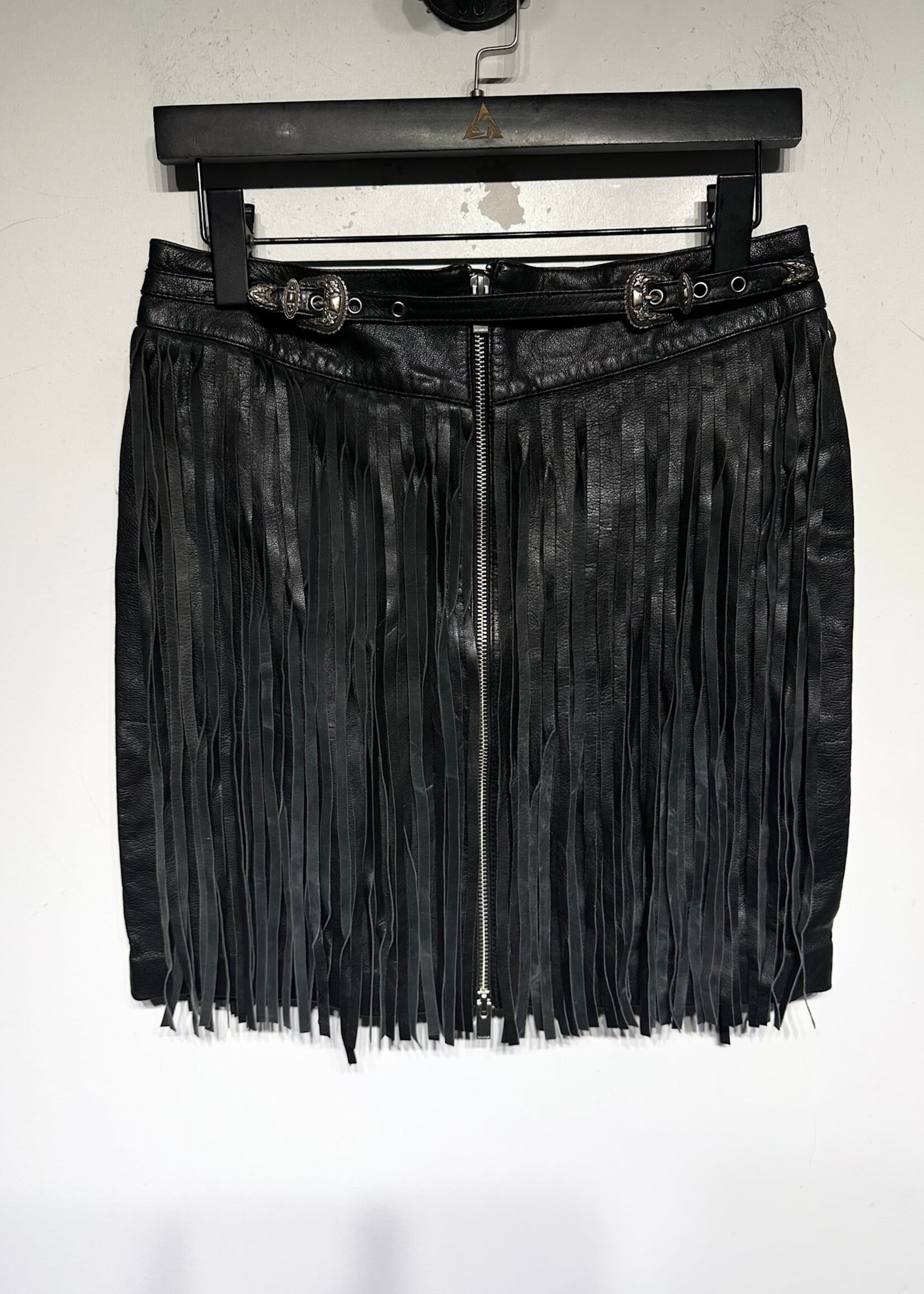 The Kooples Leather Fringe Skirt 29