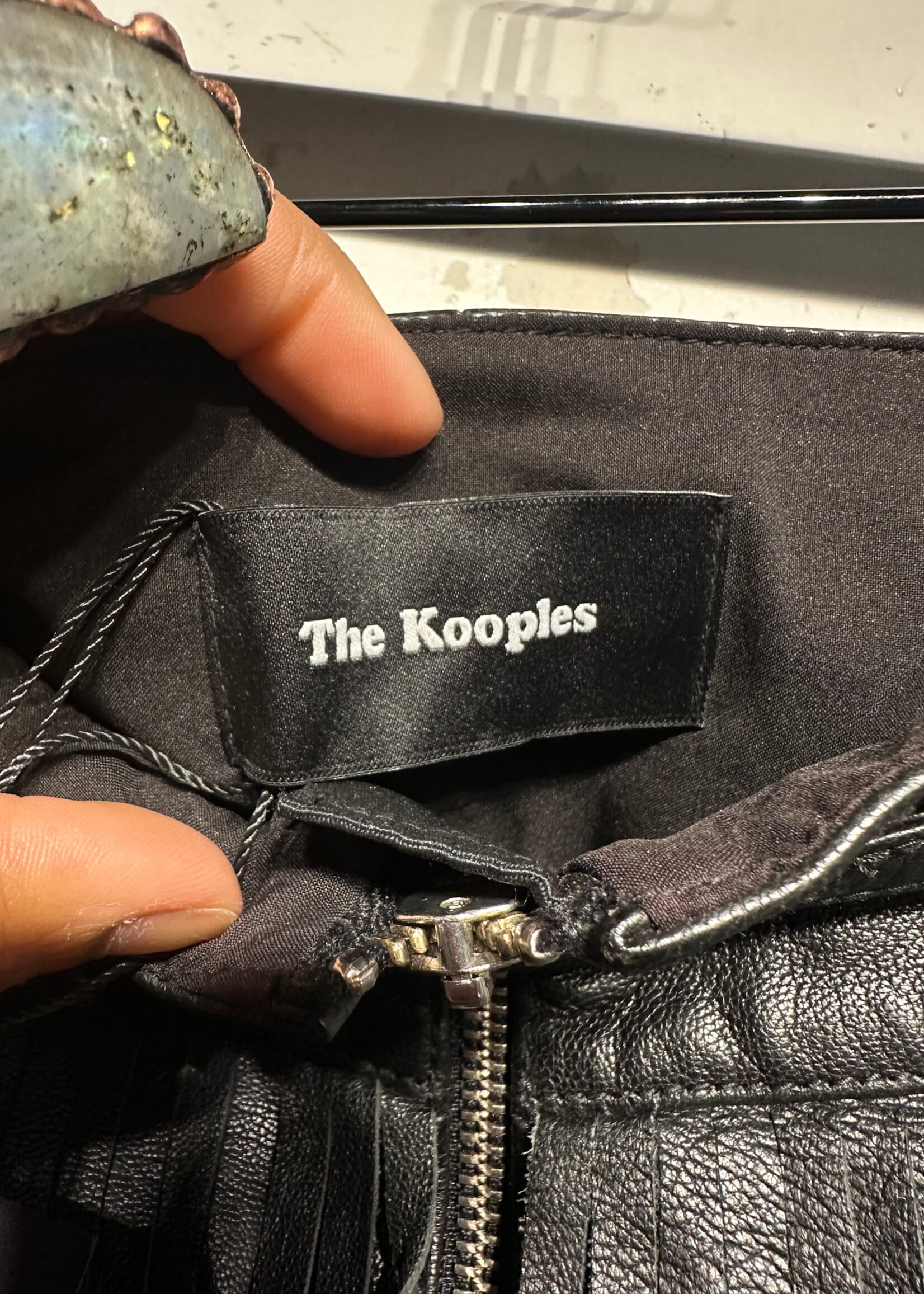 The Kooples Leather Fringe Skirt 29