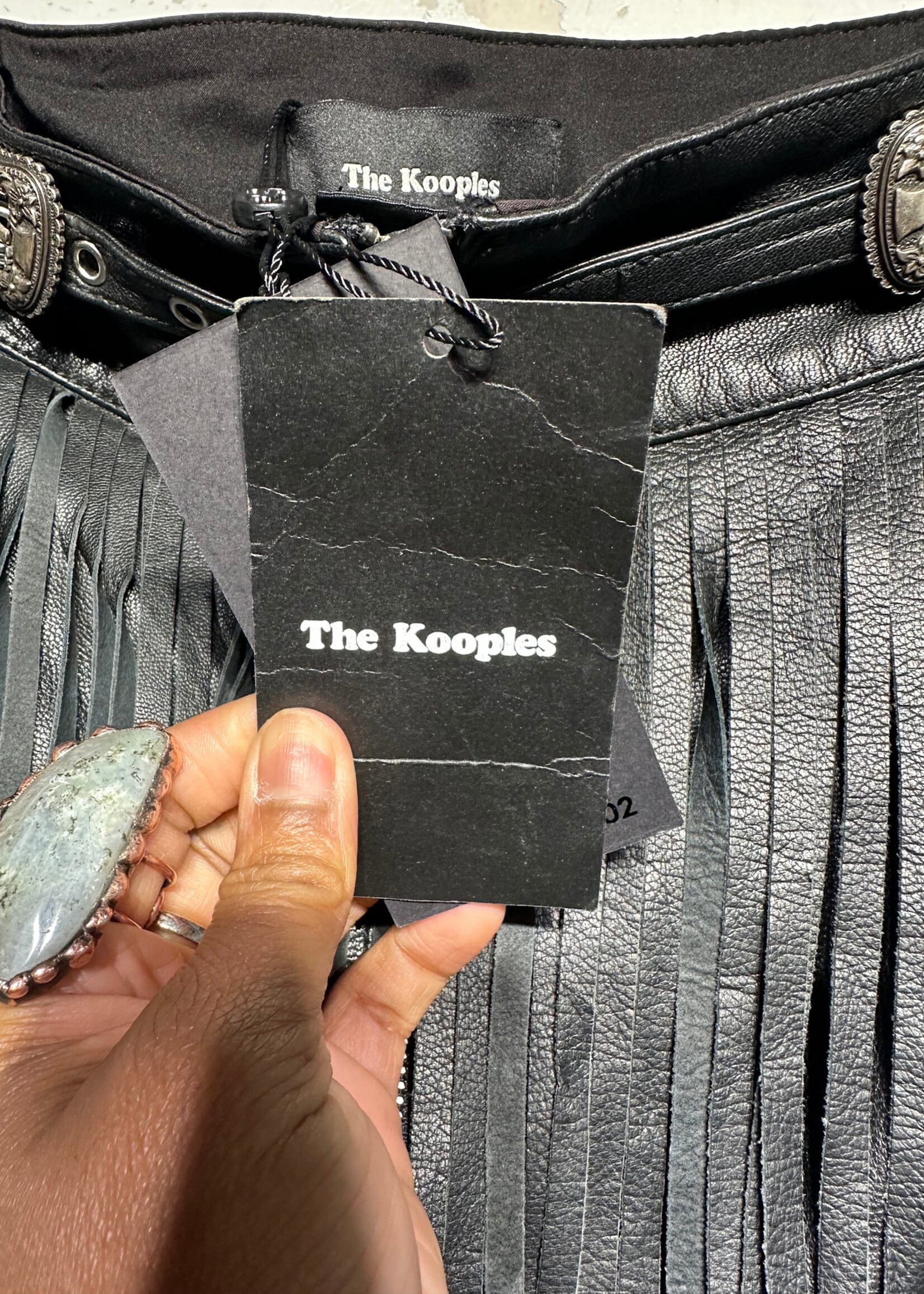 The Kooples Leather Fringe Skirt 29