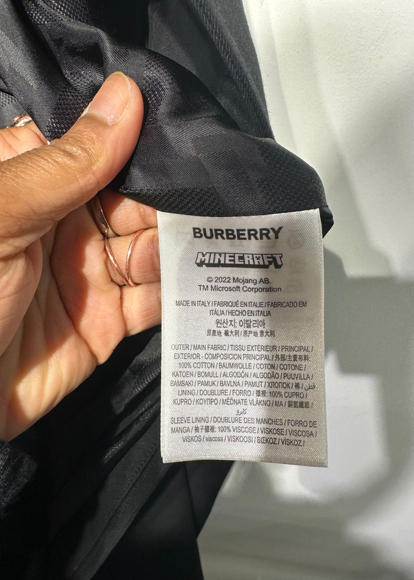 Burberry x Minecraft Black Trench XXL