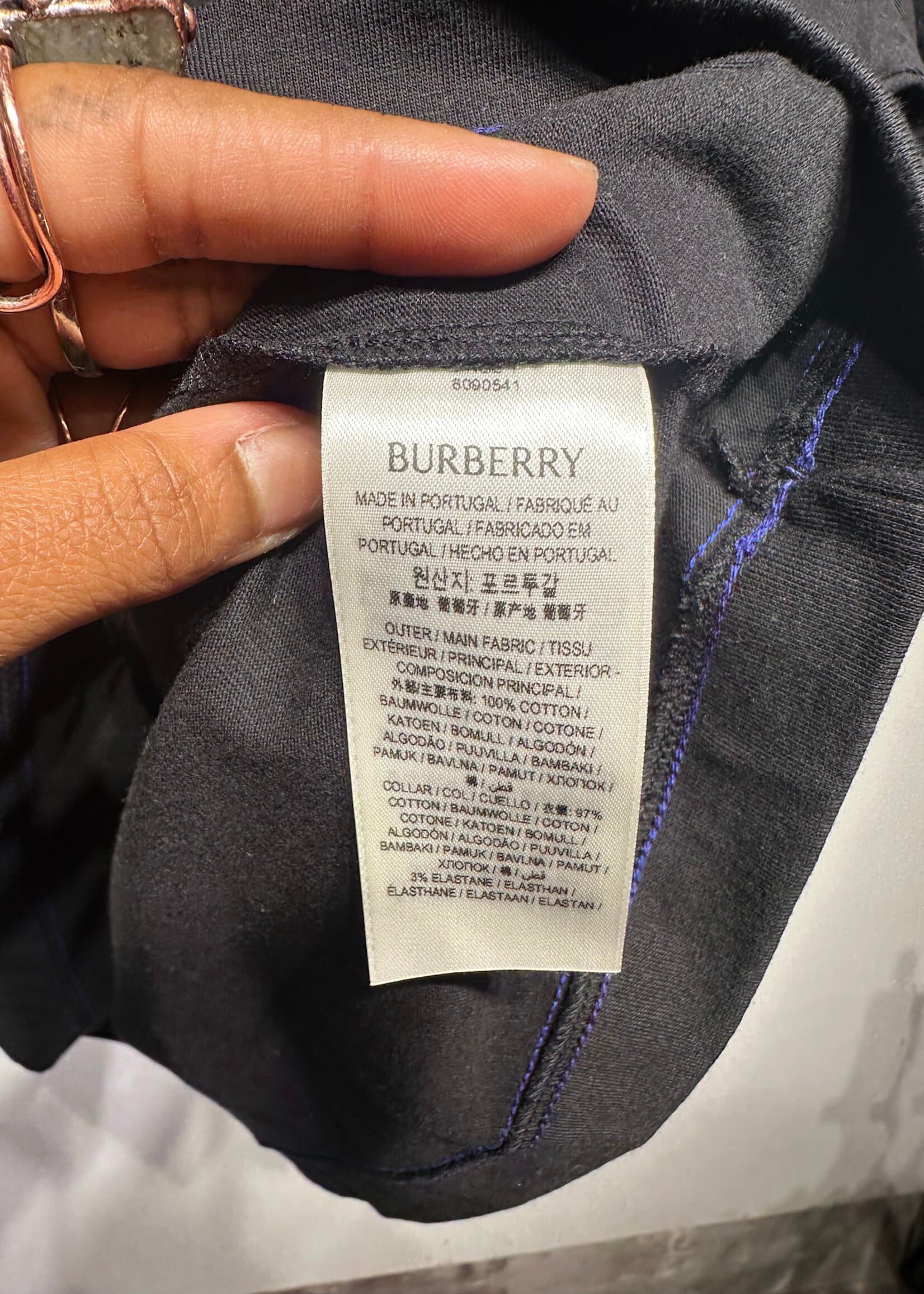Burberry Black Blue Stitch Tee XXL