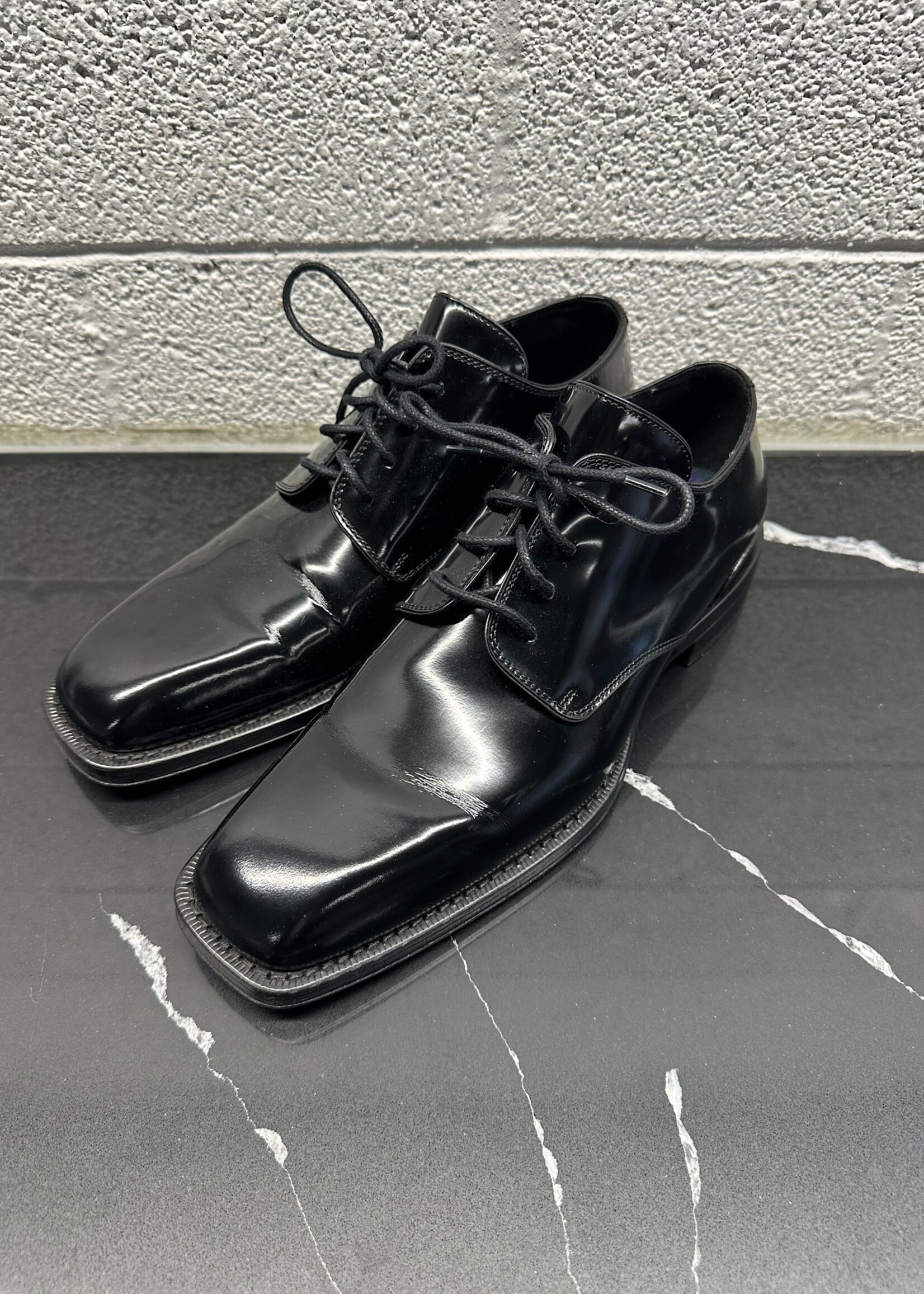 Burberry Black Square Toe Derby Masc 8.5