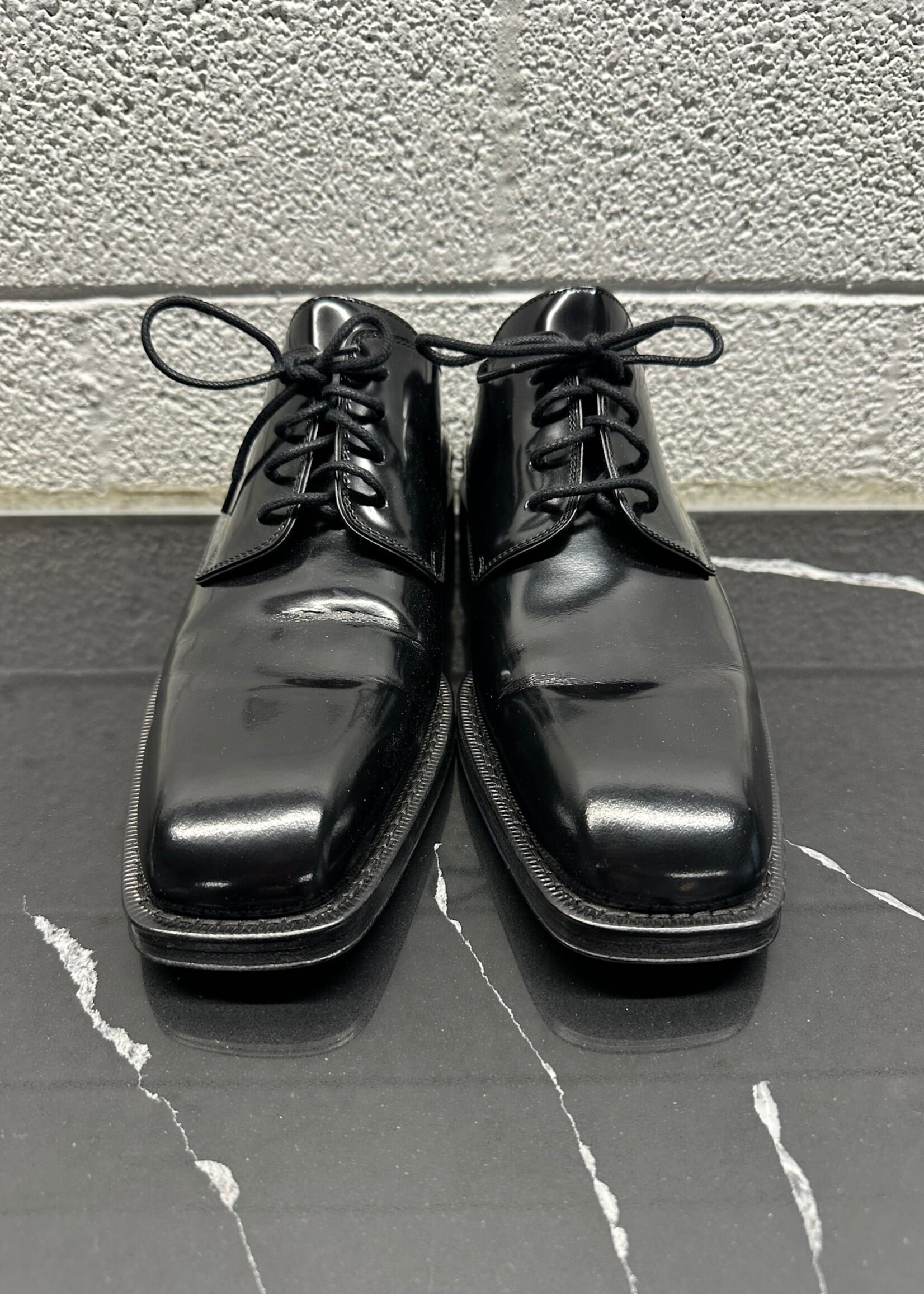 Burberry Black Square Toe Derby Masc 8.5
