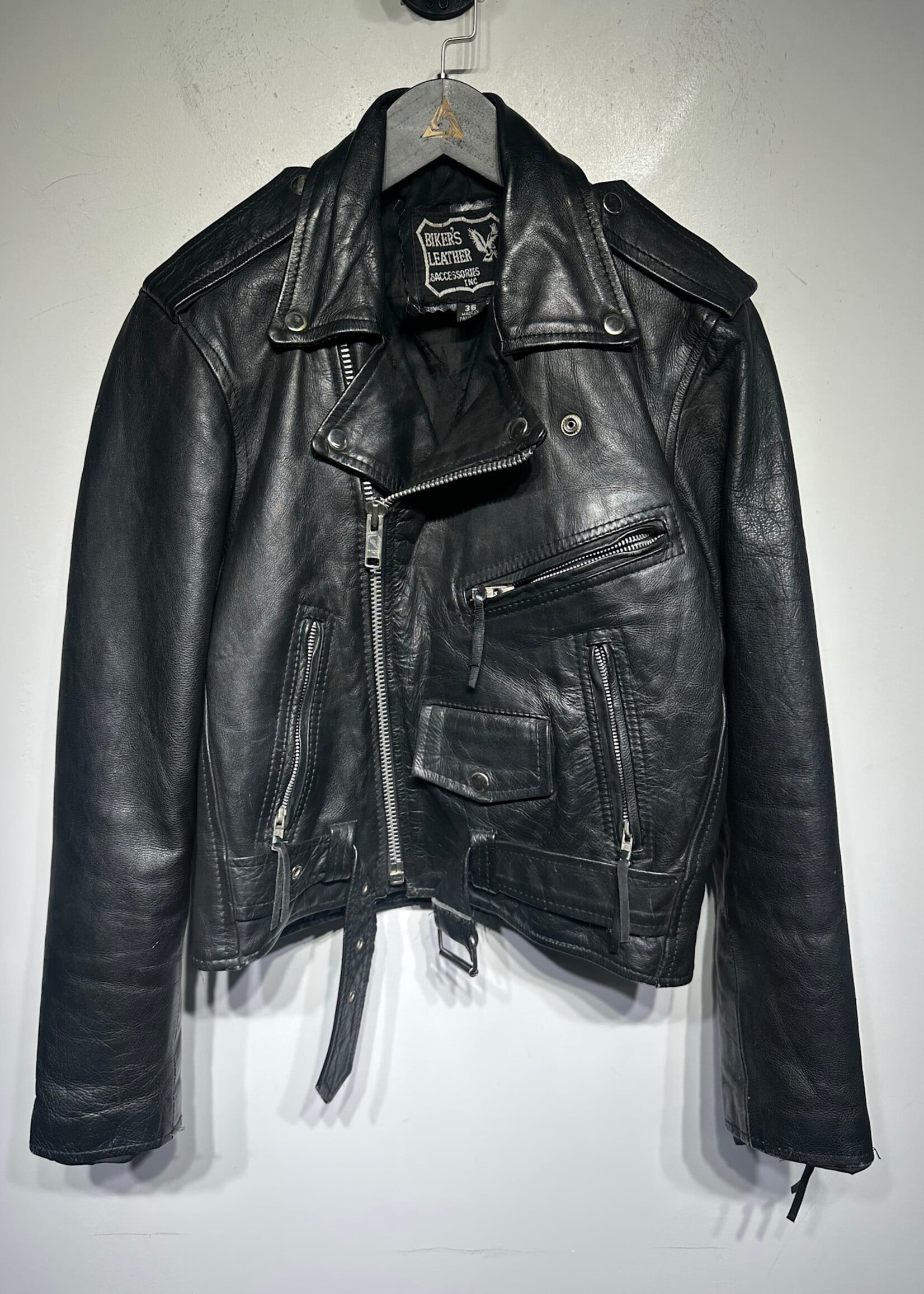 Bikers Leather Black Jacket 36/Fem M