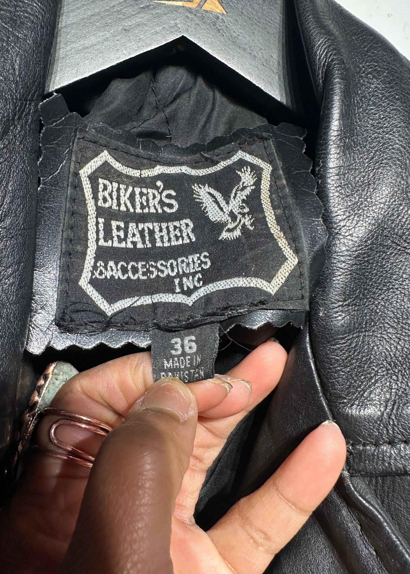 Bikers Leather Black Jacket 36/Fem M