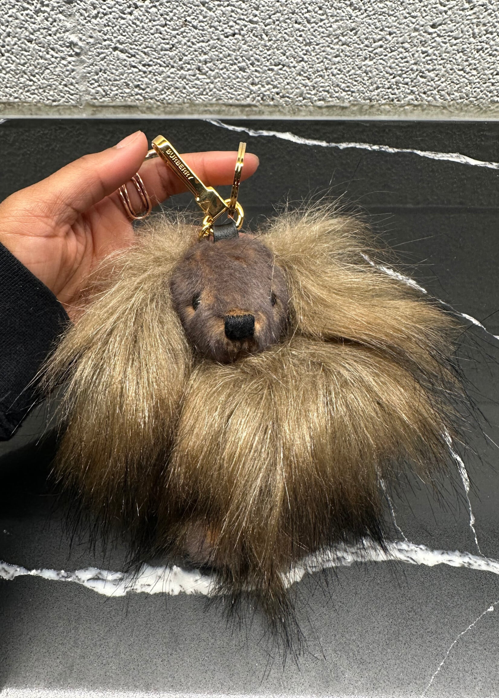 Burberry Fuzzy Keychain/ Bag Charm