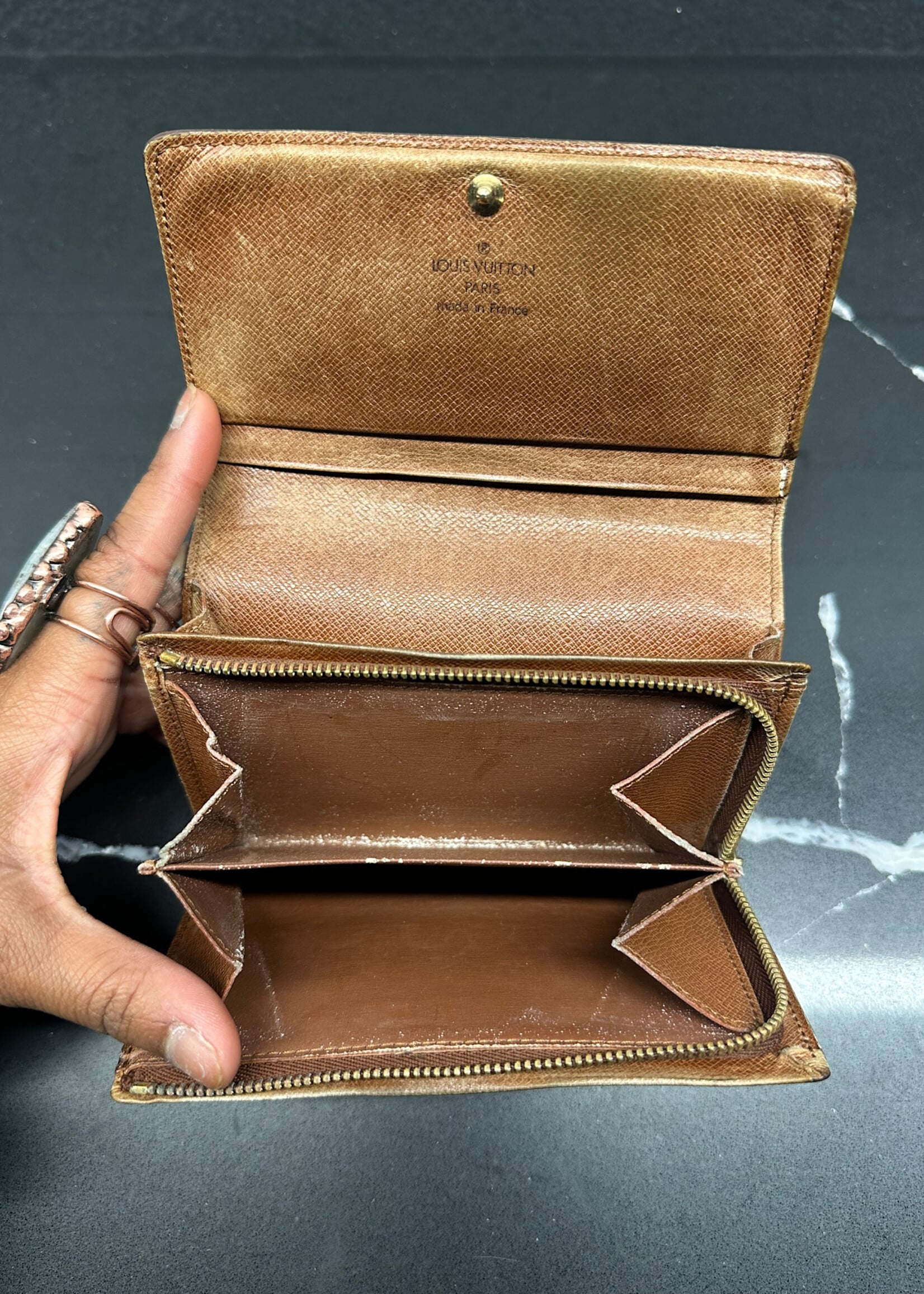 LV Brown Monogram Tri Fold Cardholder OS AS IS