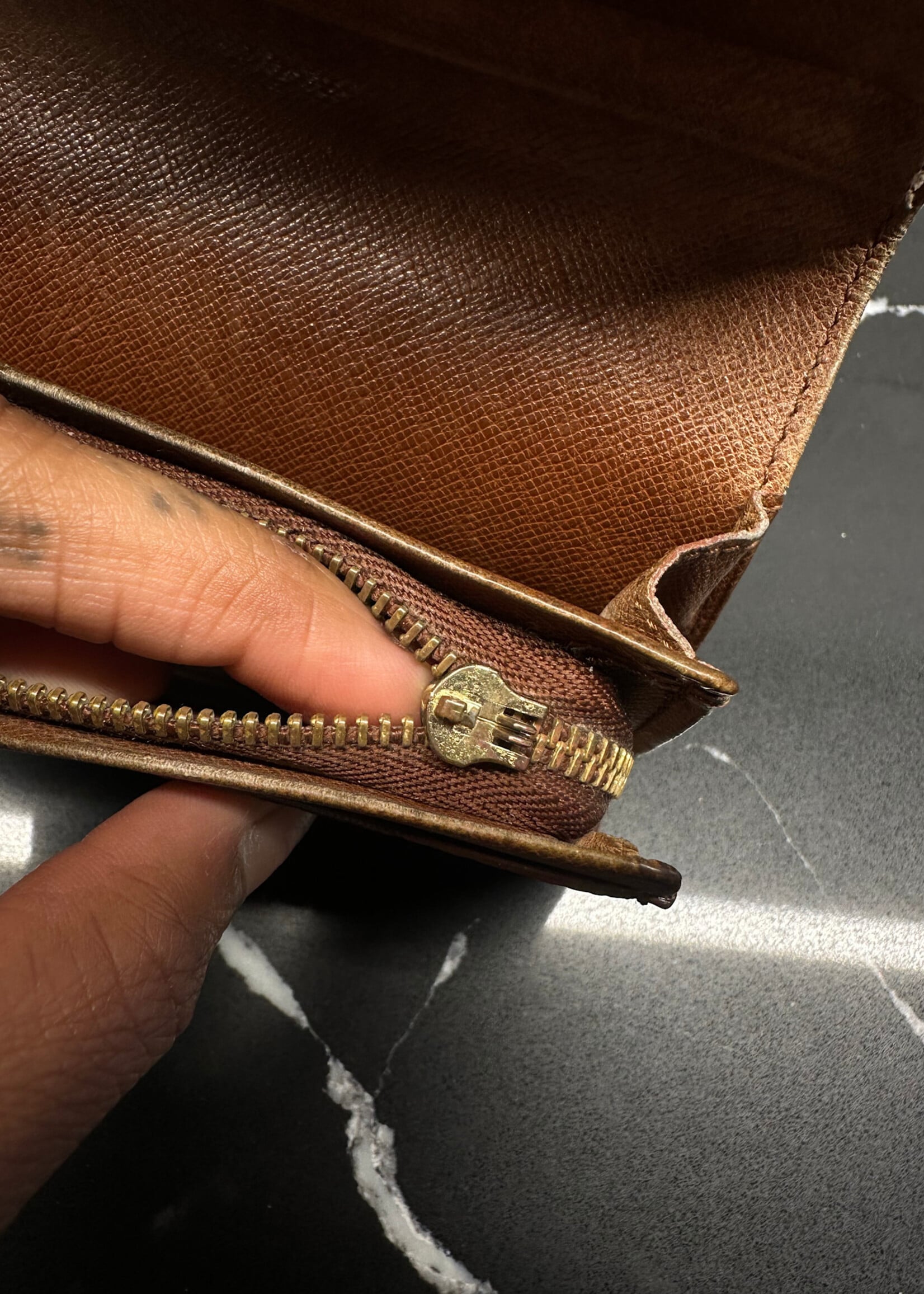 LV Brown Monogram Tri Fold Cardholder OS AS IS