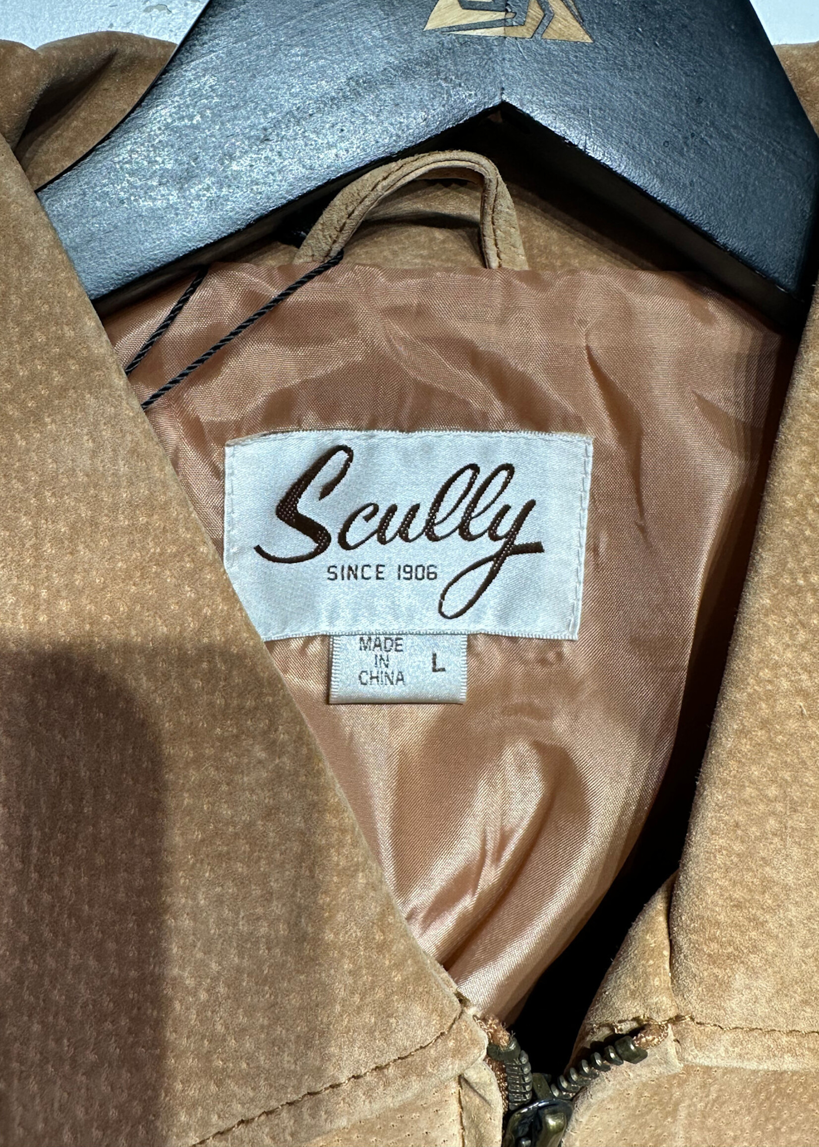 Scully Tan Suede Fringe Jacket L