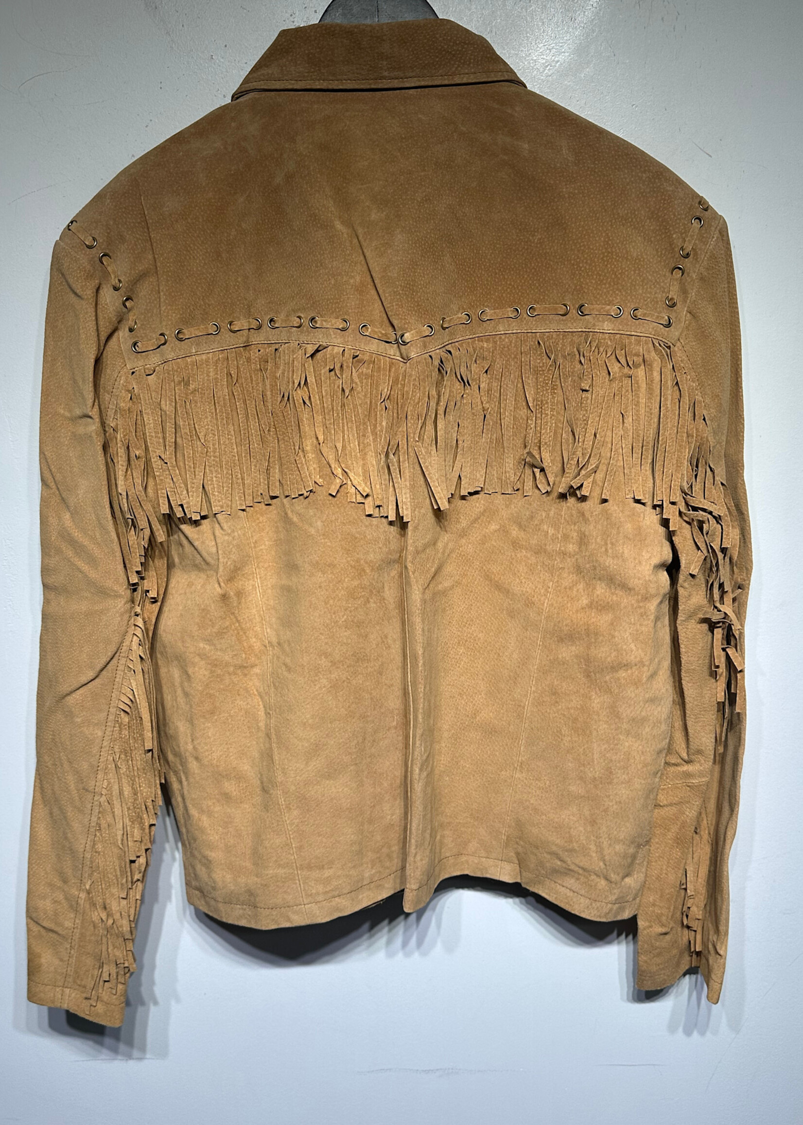 Scully Tan Suede Fringe Jacket L