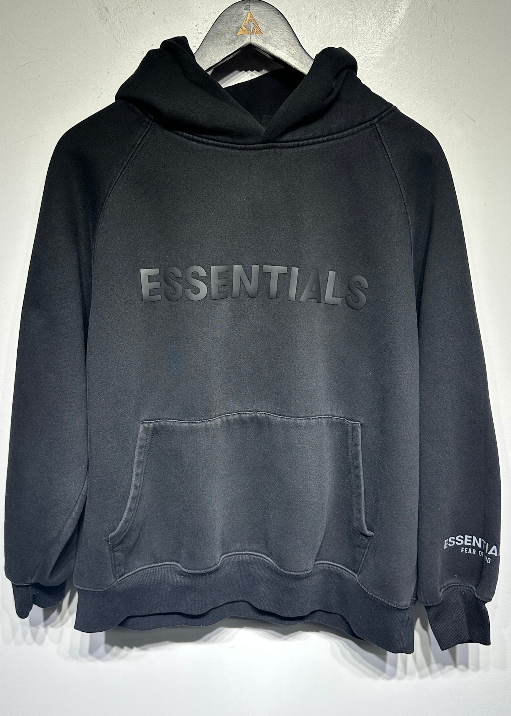 Essentials Black Logo Hoodie S