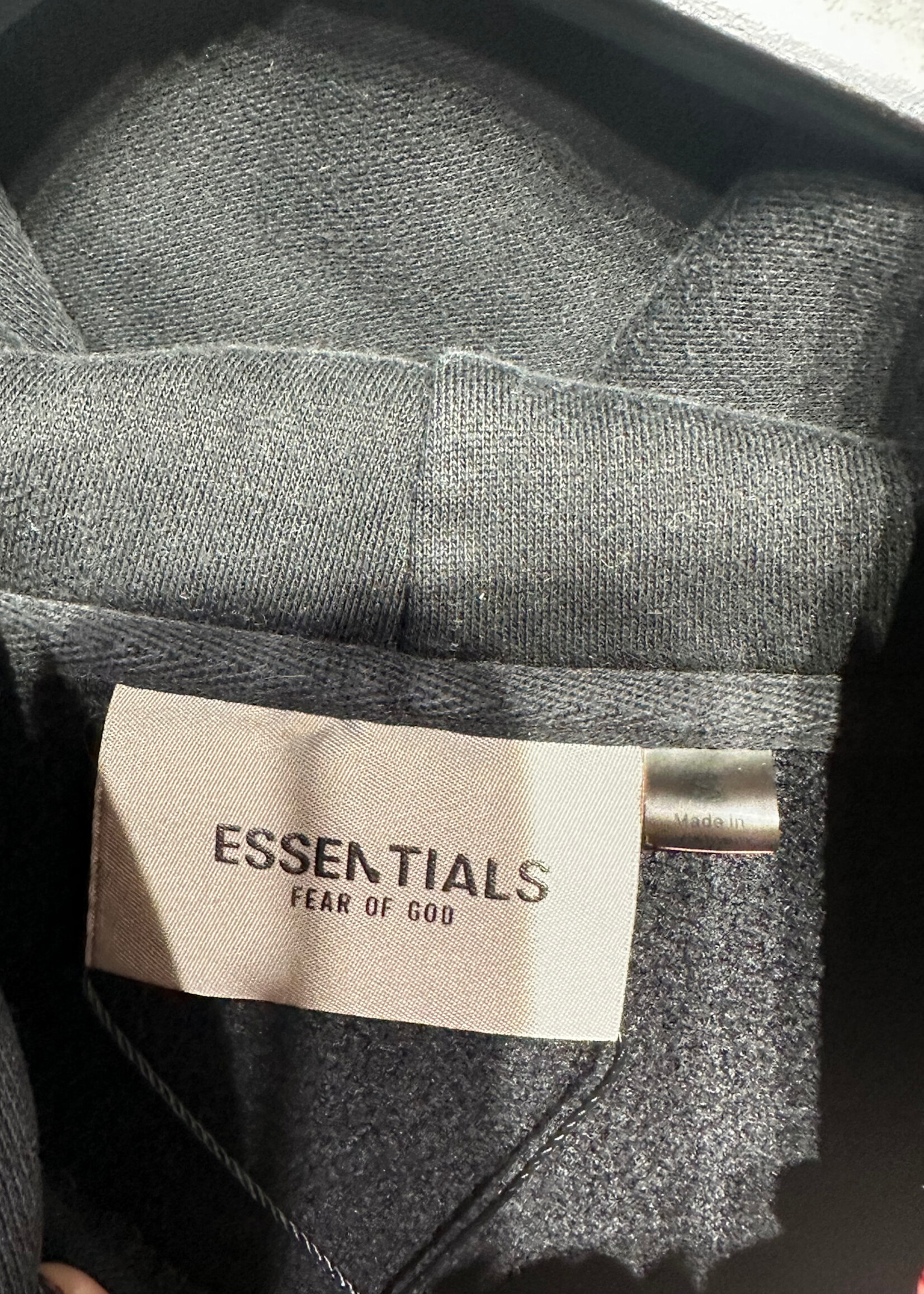 Essentials Black Logo Hoodie S