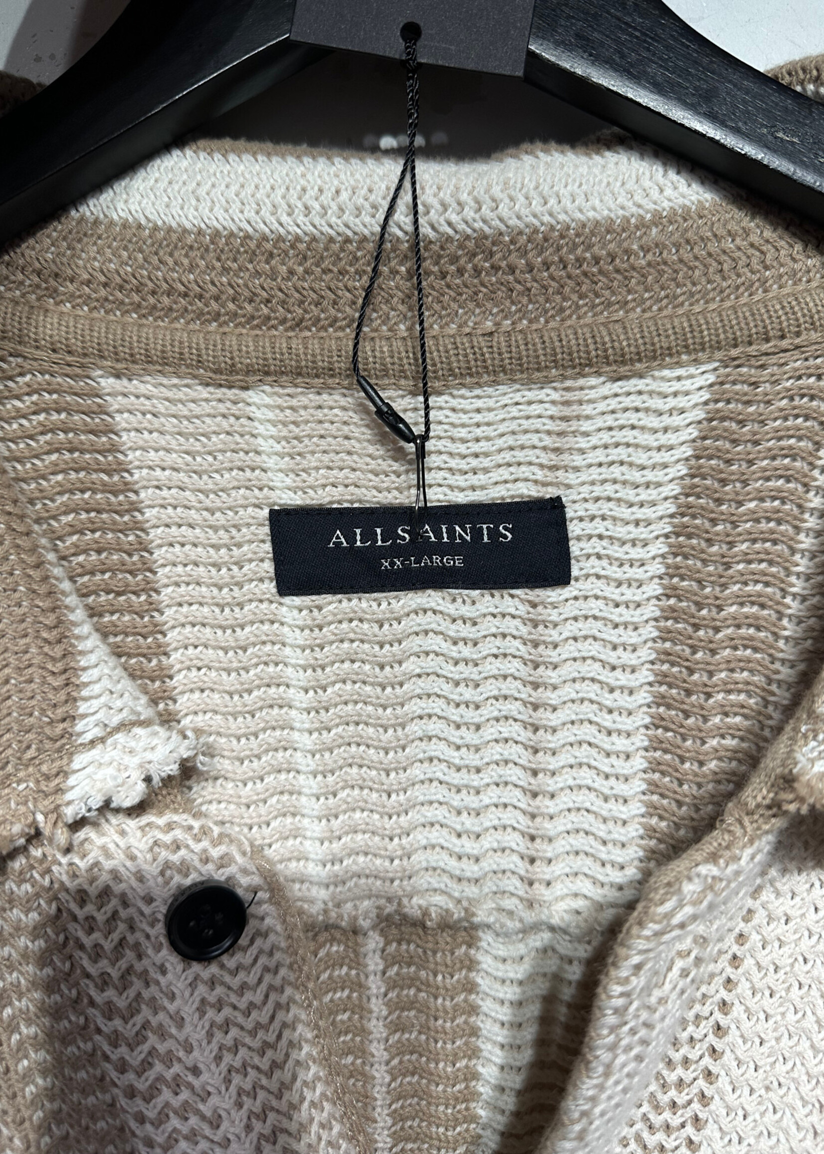 Allsaints Knit Brown Button Up Masc XXL