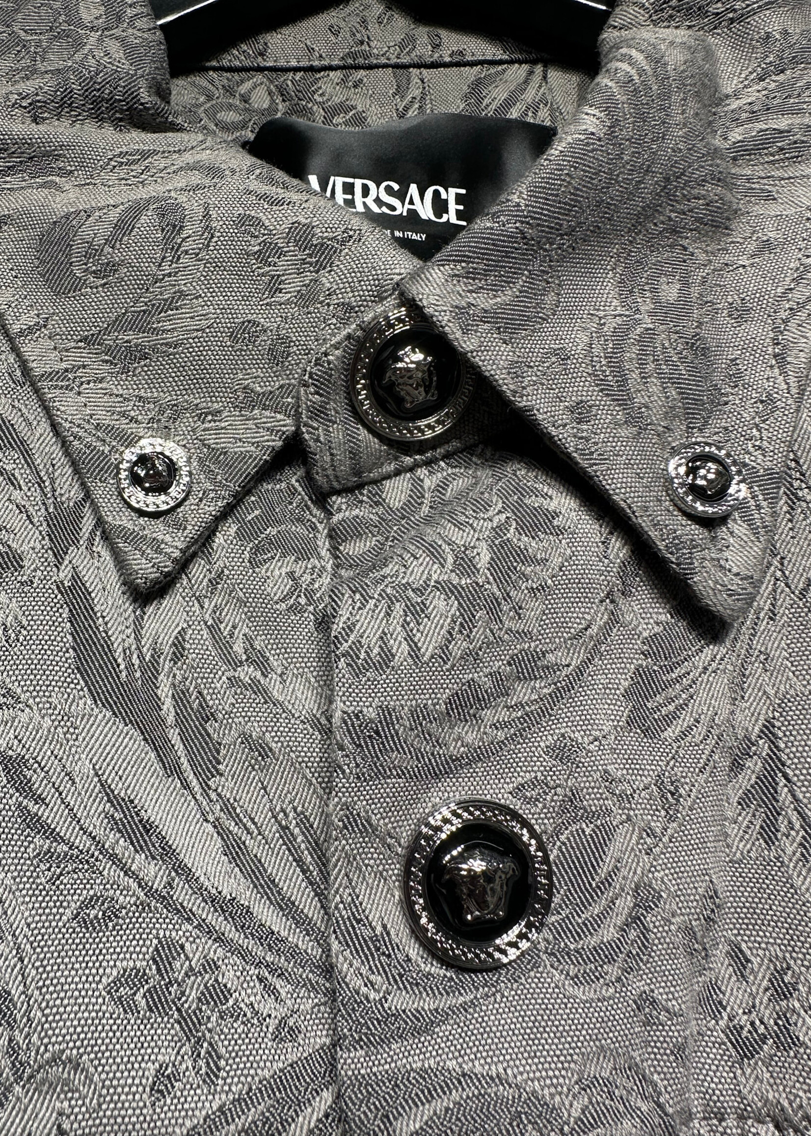 Versace Barocco Grey Jacquard Shirt Masc XL