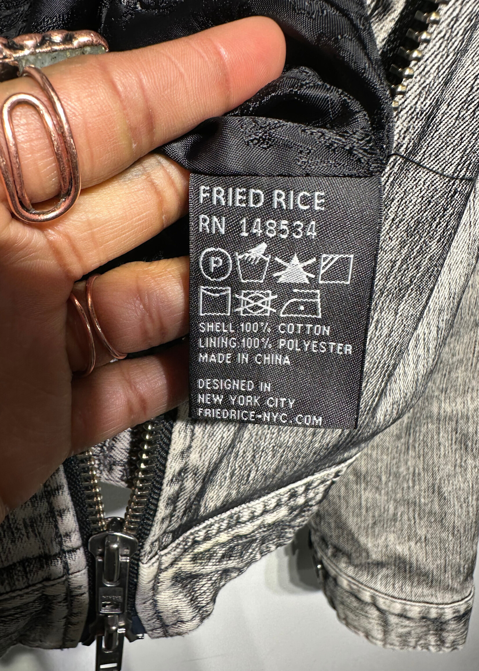 Fried Rice Denim Racing Jacket Fem M