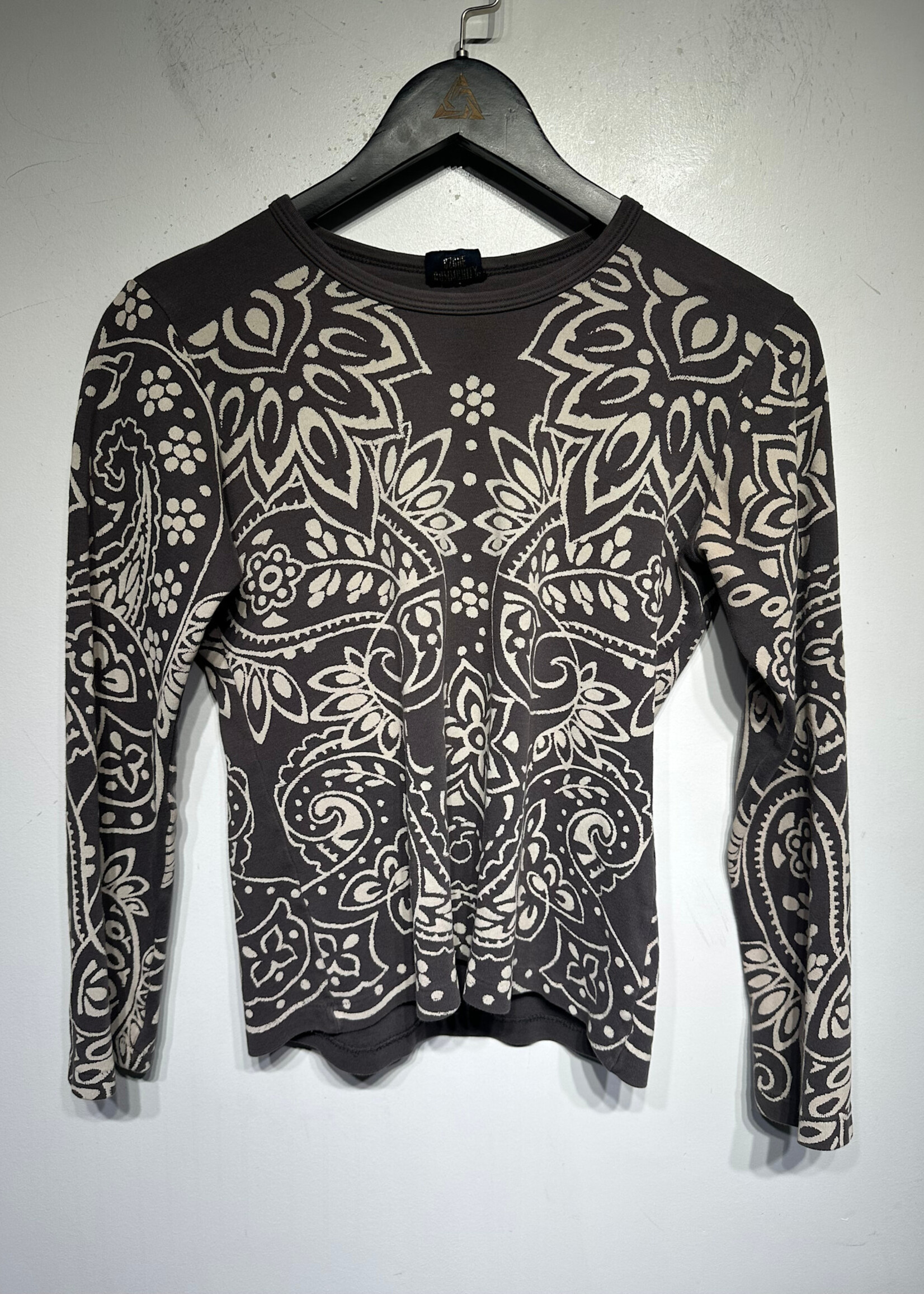 Ozone Community Grey Floral LS Fem M