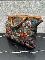 Johnny Was Brown Embroidered Overnight Bag OS