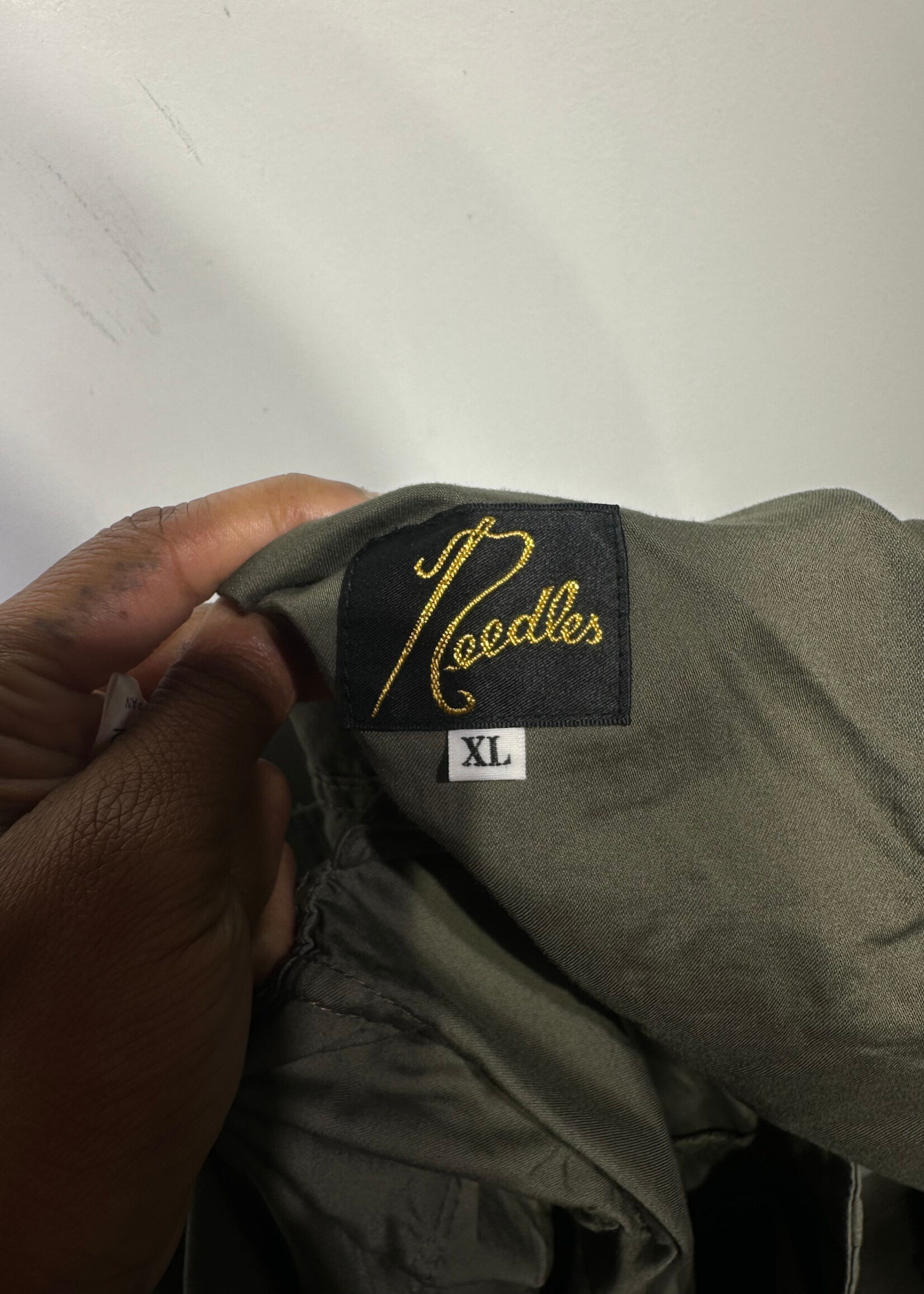 Needles Army Green Wide Leg Parachute Pants 34-36