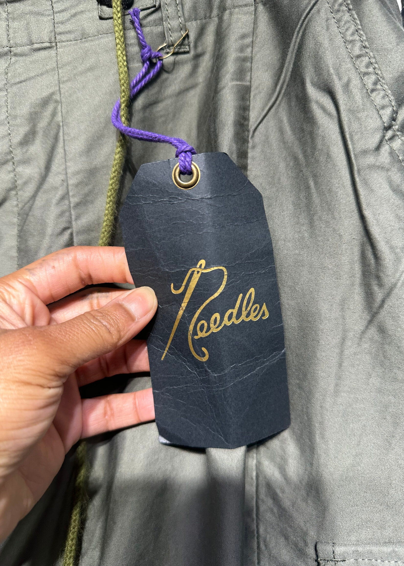 Needles Army Green Wide Leg Parachute Pants 34-36