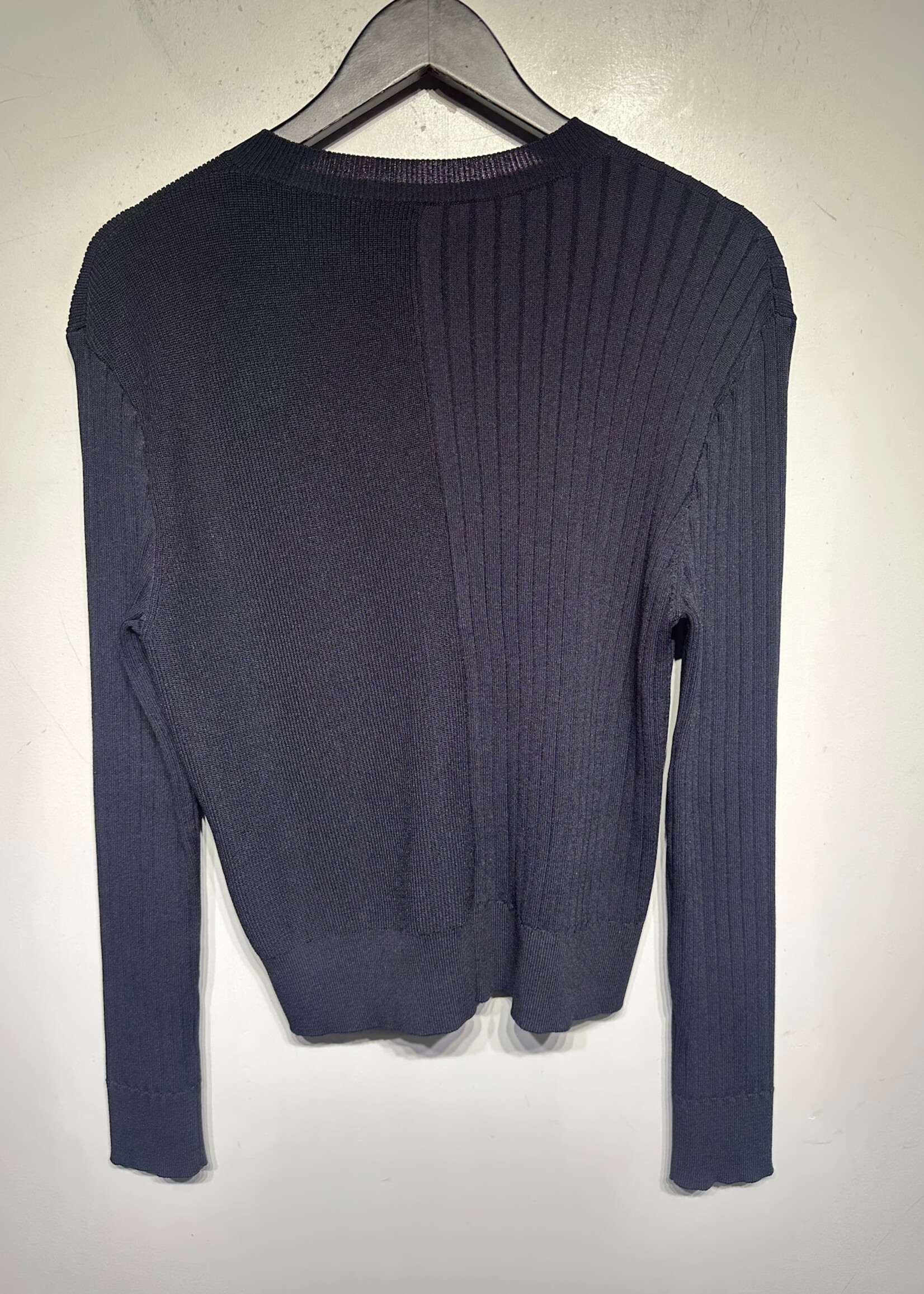LOUIS VUITTON NAVY RIBBED CARDIGAN M