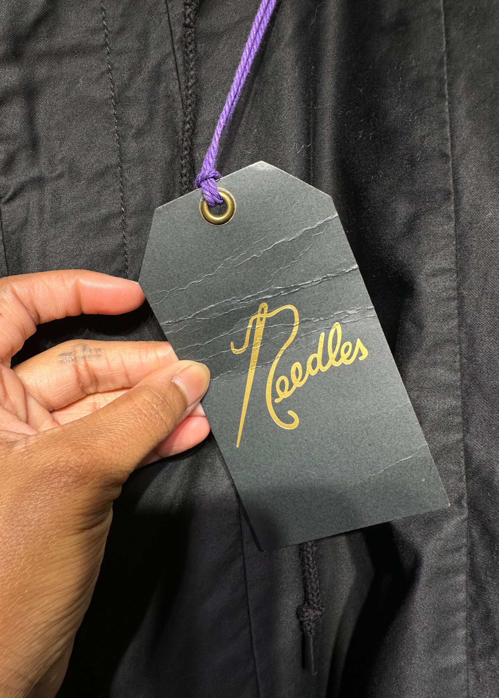 Needles Black Wide Leg Parachute Pants 35-37 Masc