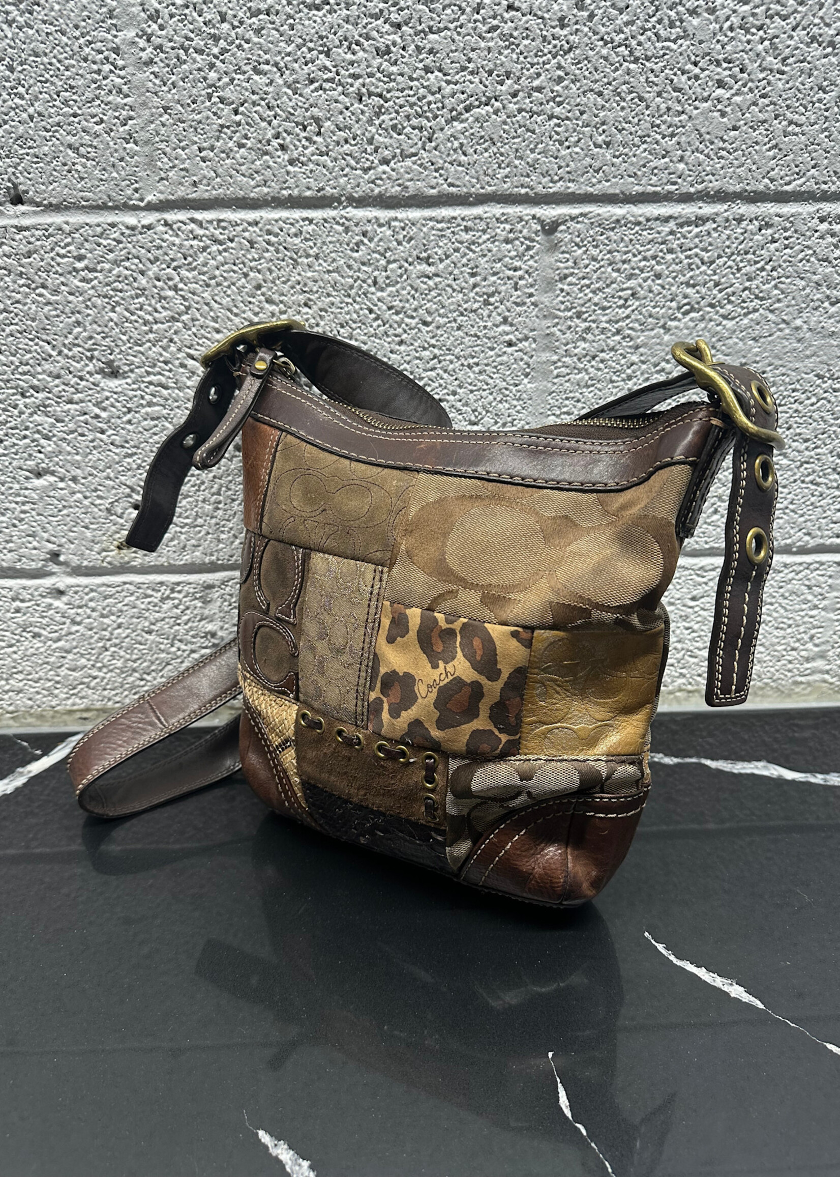 Coach Y2K Animal Print Patchwork Crossbody AS IS