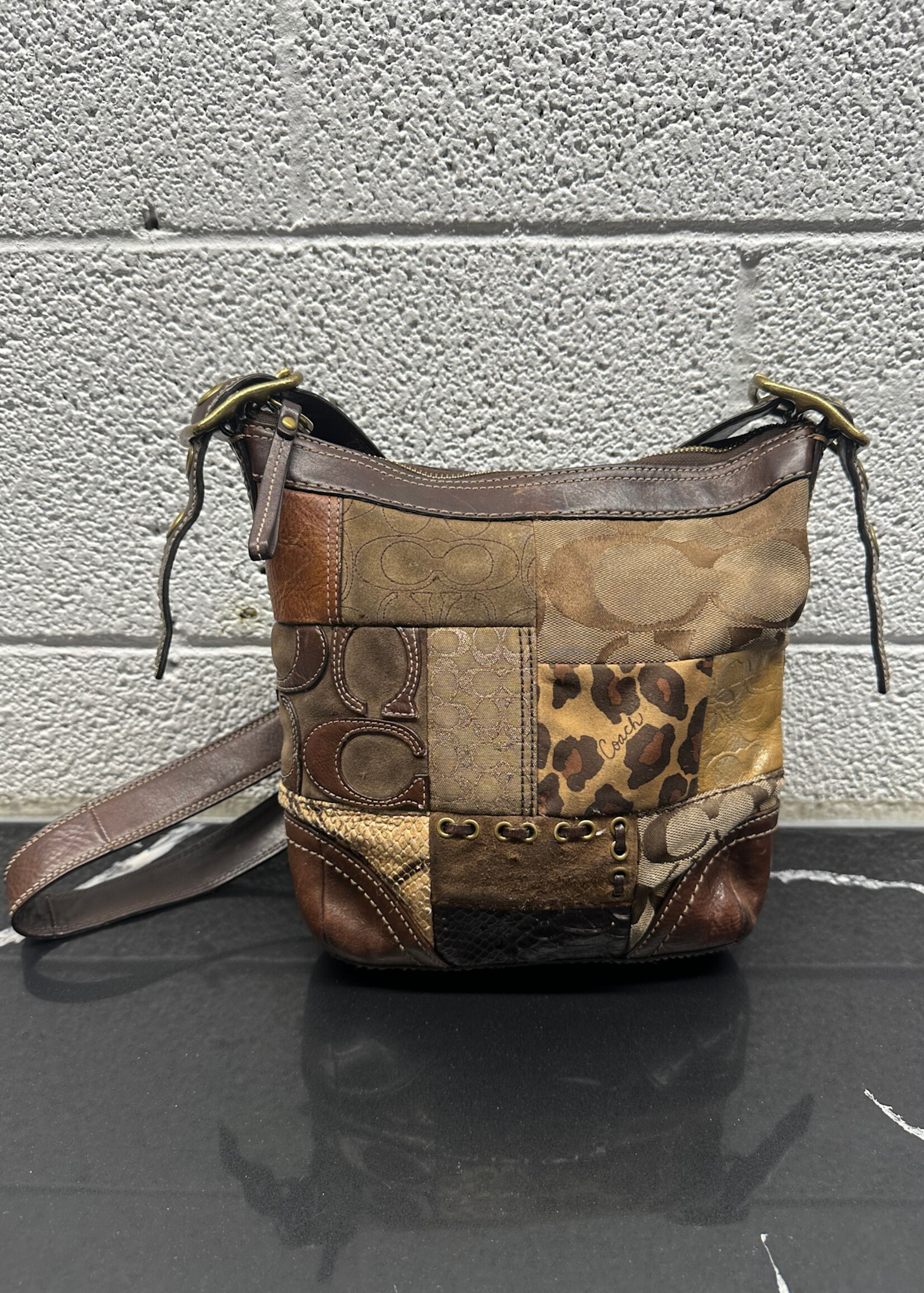 Coach Y2K Animal Print Patchwork Crossbody AS IS