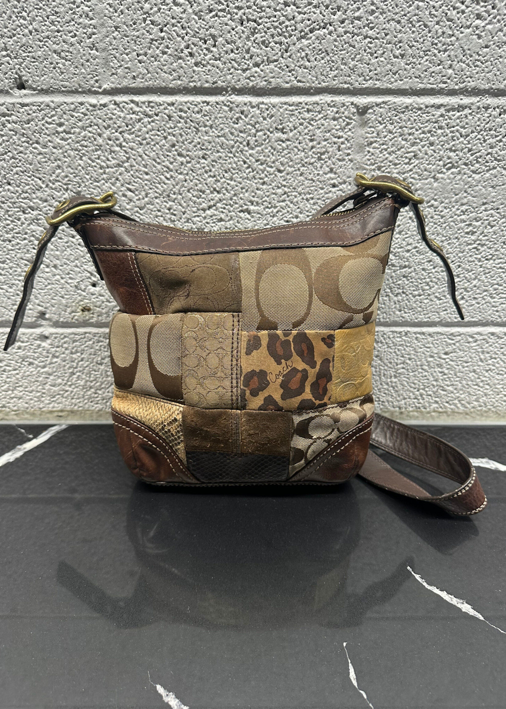 Coach Y2K Animal Print Patchwork Crossbody AS IS
