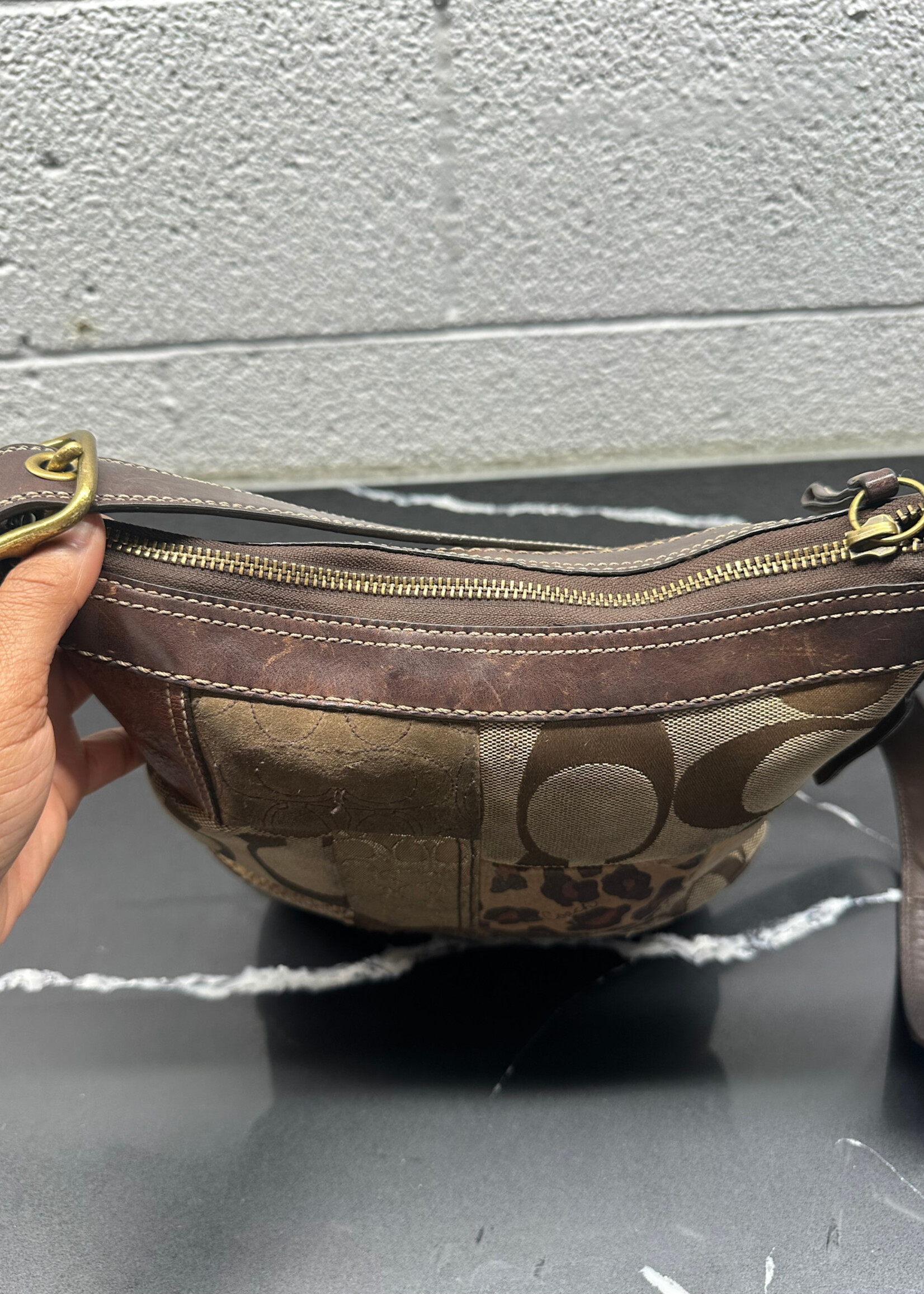 Coach Y2K Animal Print Patchwork Crossbody AS IS