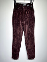 VERSACE MAROON VELVET STRAIGHT LEG PANT 22