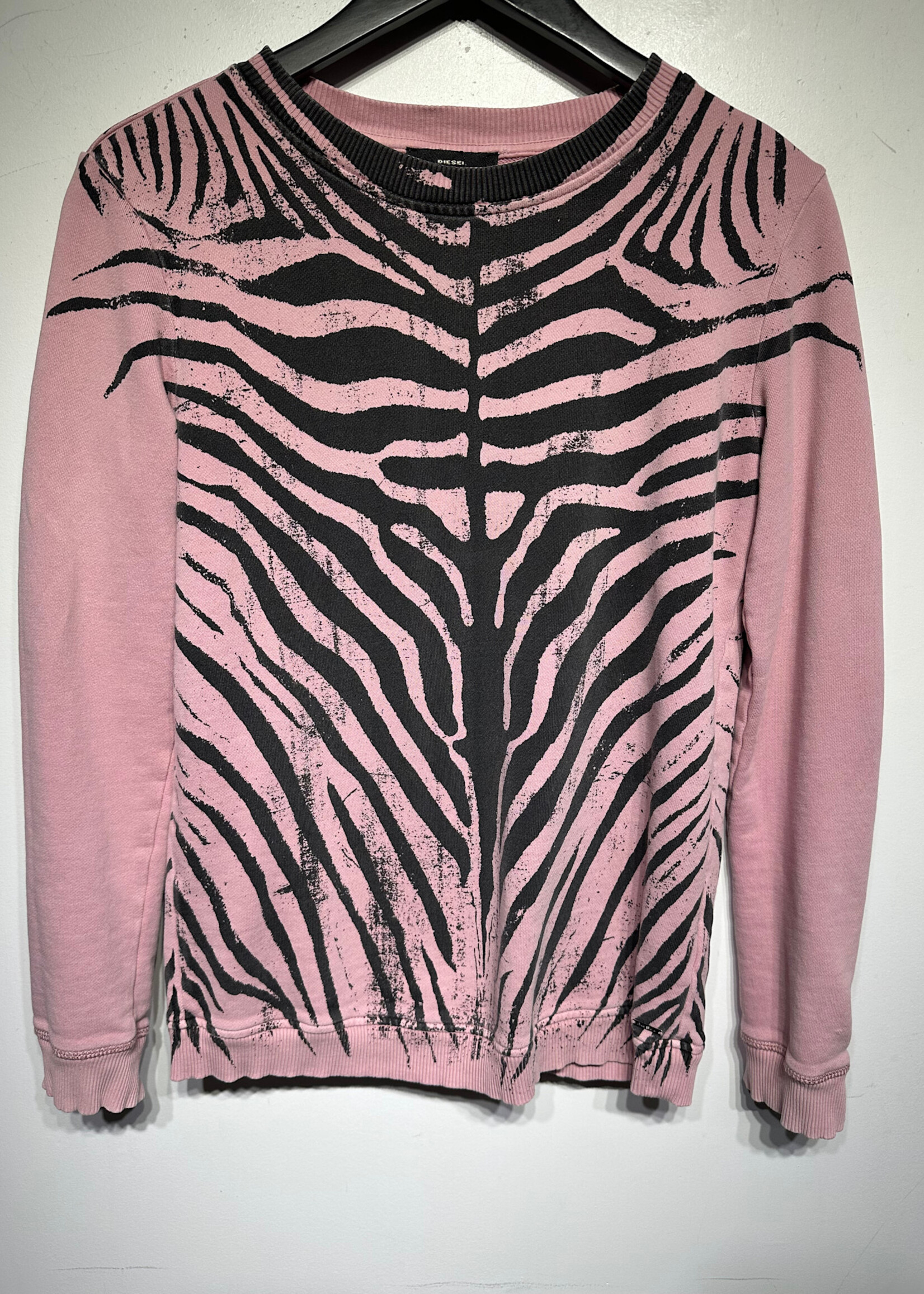 DIESEL PINK ZEBRA CREWNECK S Fem