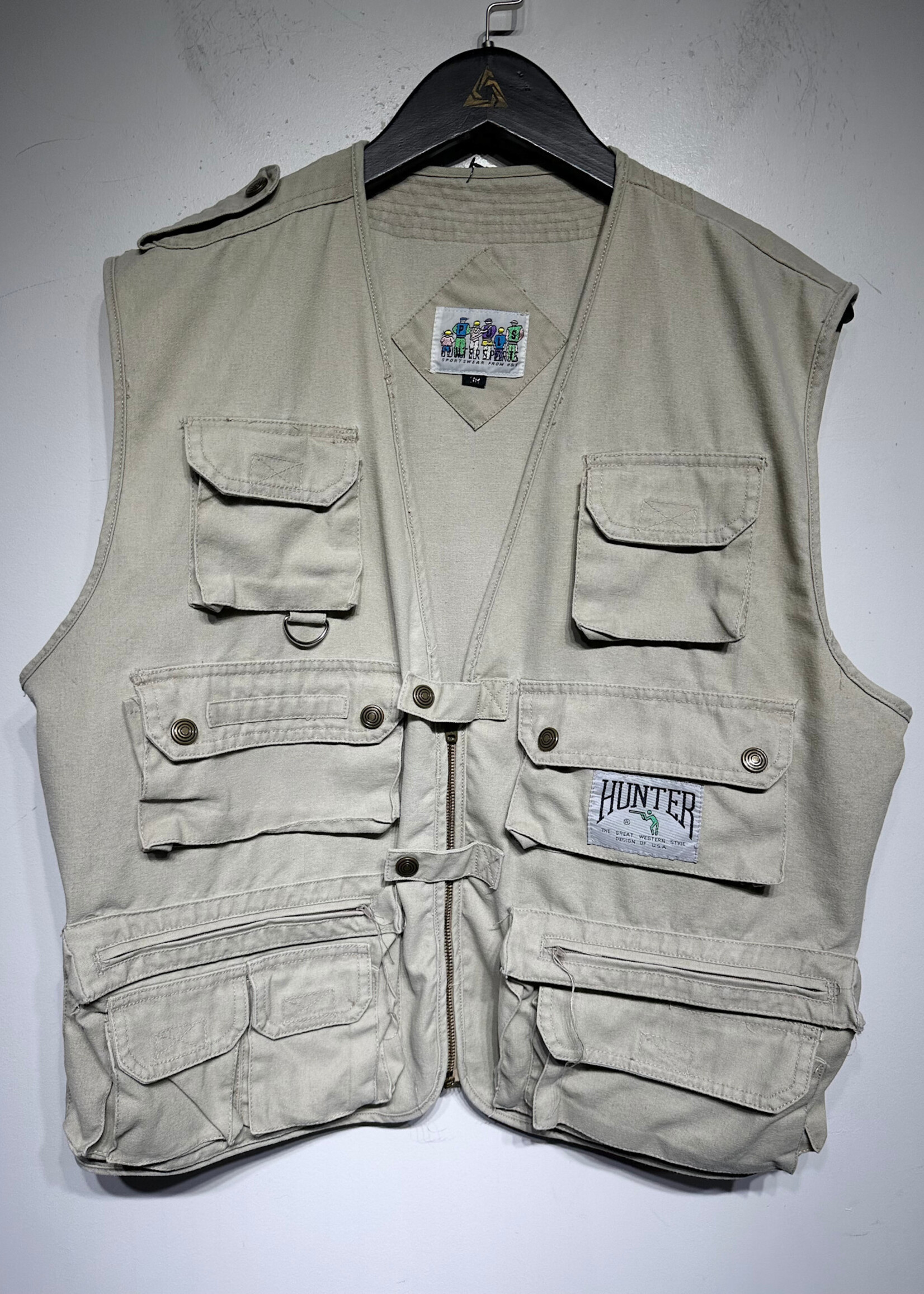 Hunter Sports Vintage Tan Zip Vest L