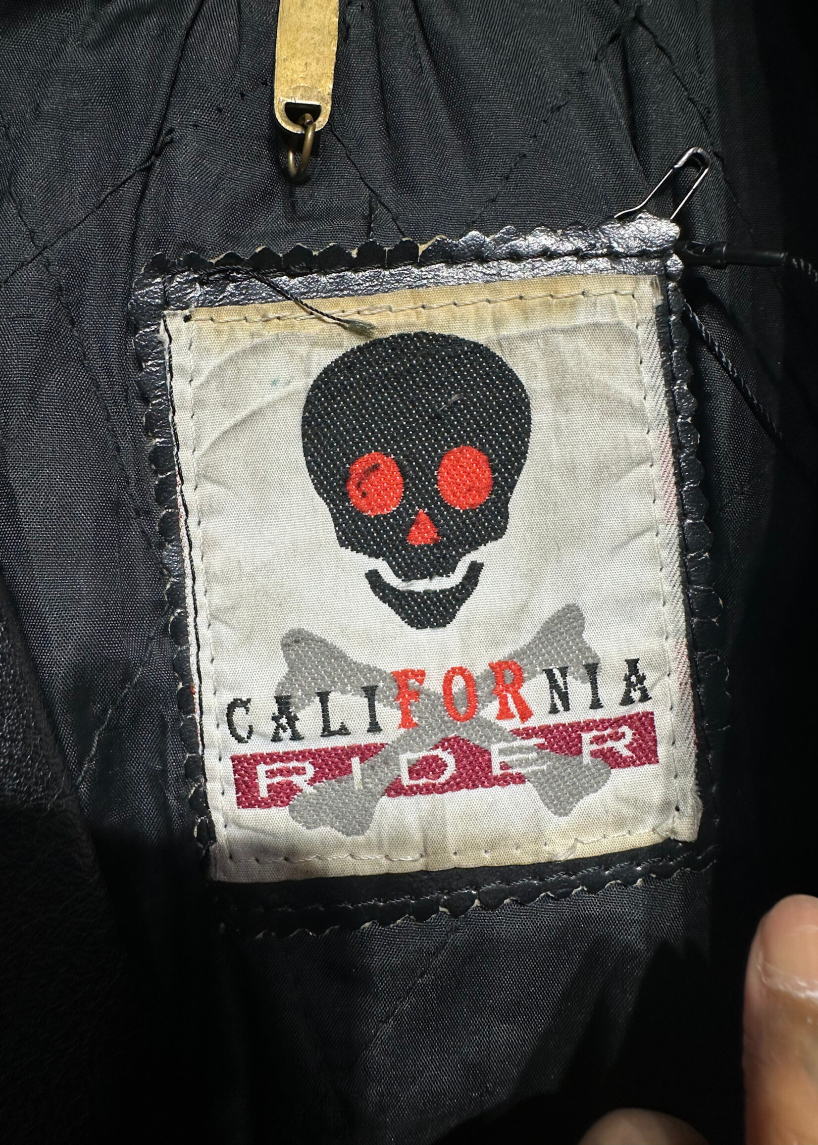 California Rider Black Leather Moto Jacket XL