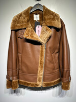Avec Les Filles Brown Faux Fur Jacket M