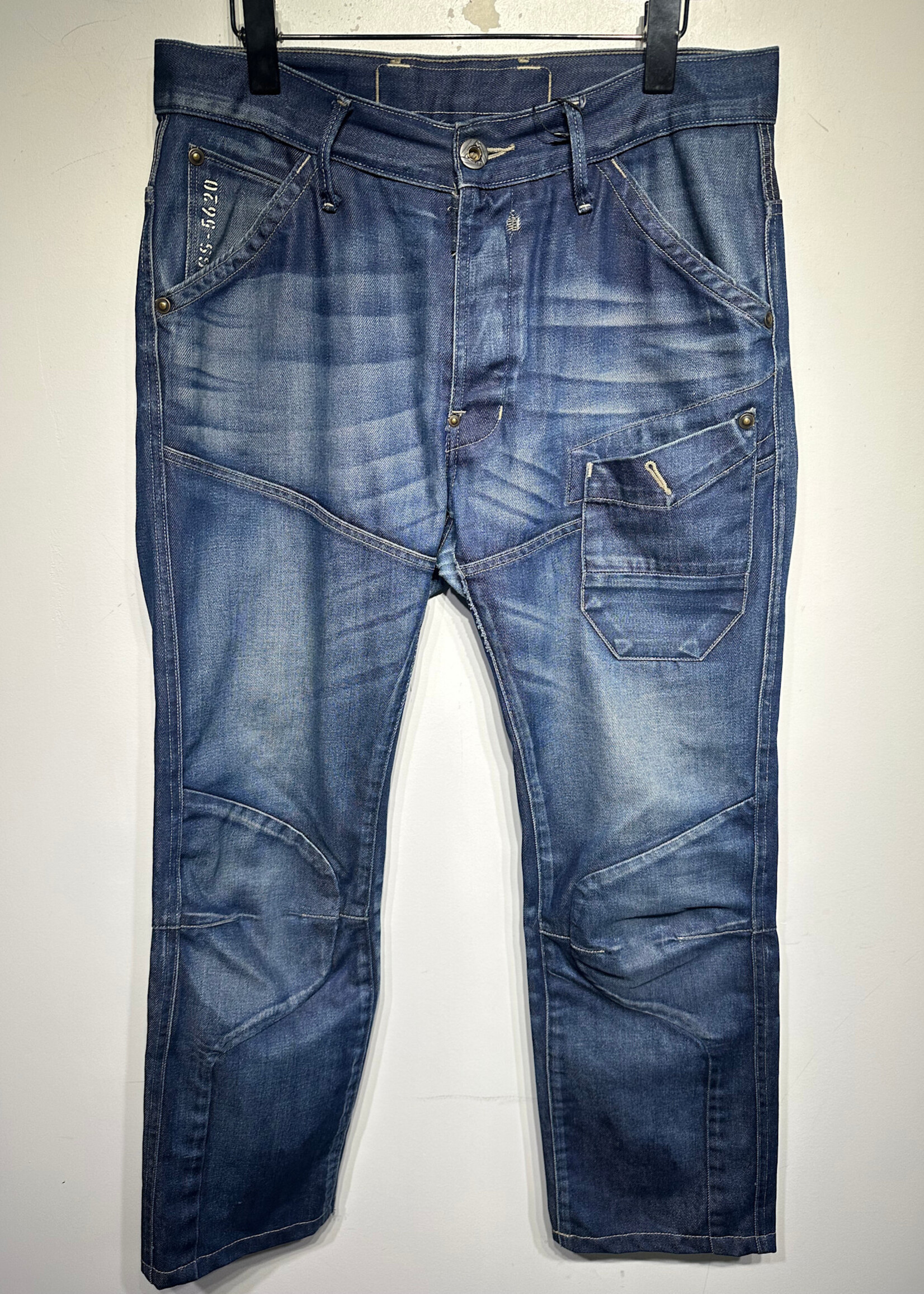G-Star Dark Wash Paneled Mid Wash Jeans Masc 33