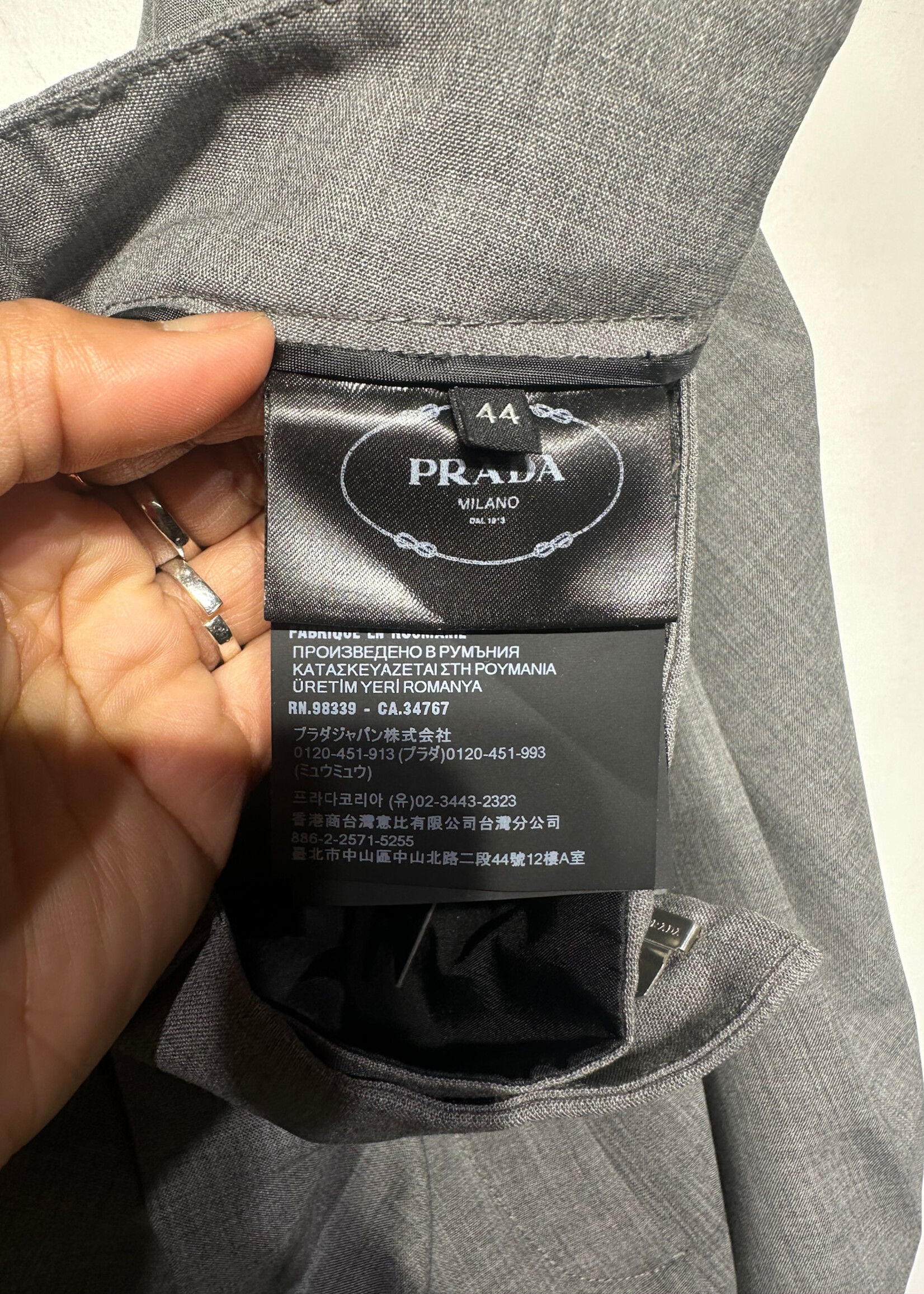 Prada NWT Grey Wide Uniform Trouser Unisex 32