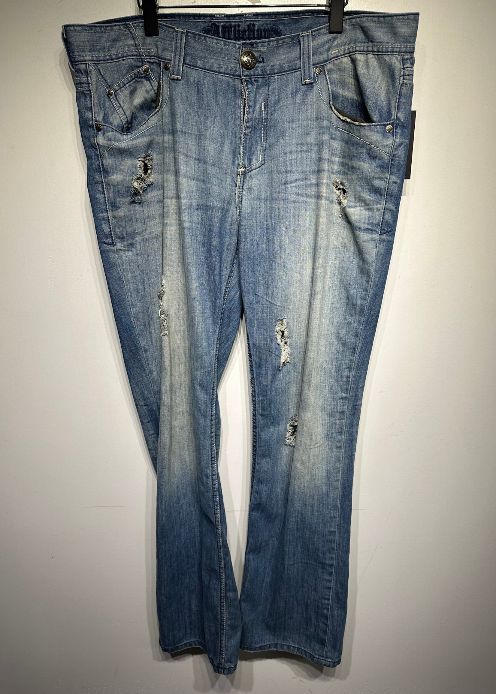 Affliction Light Wash Distressed Jeans 38 Masc