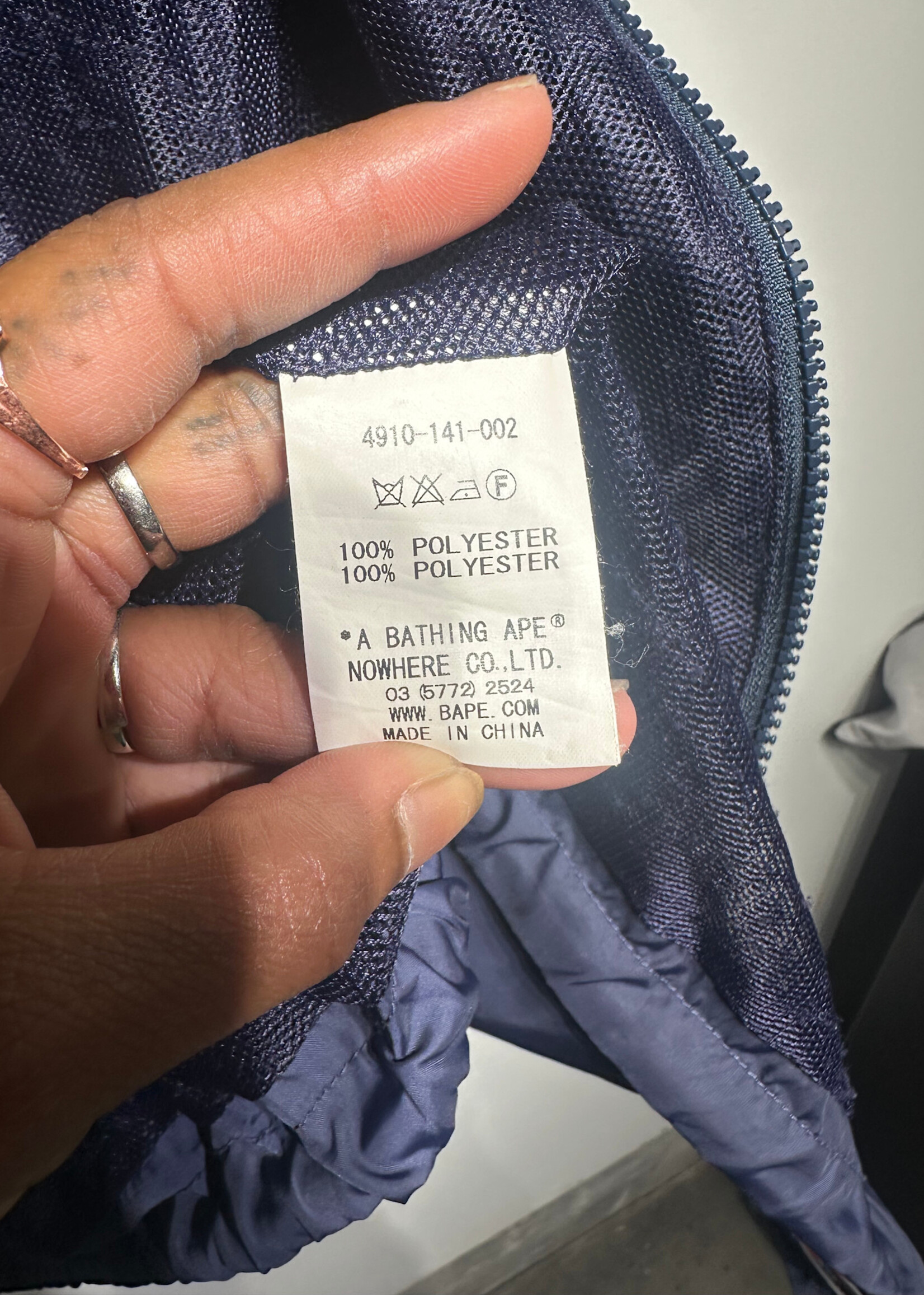 Bape Navy Blue Shell Jacket L AS IS