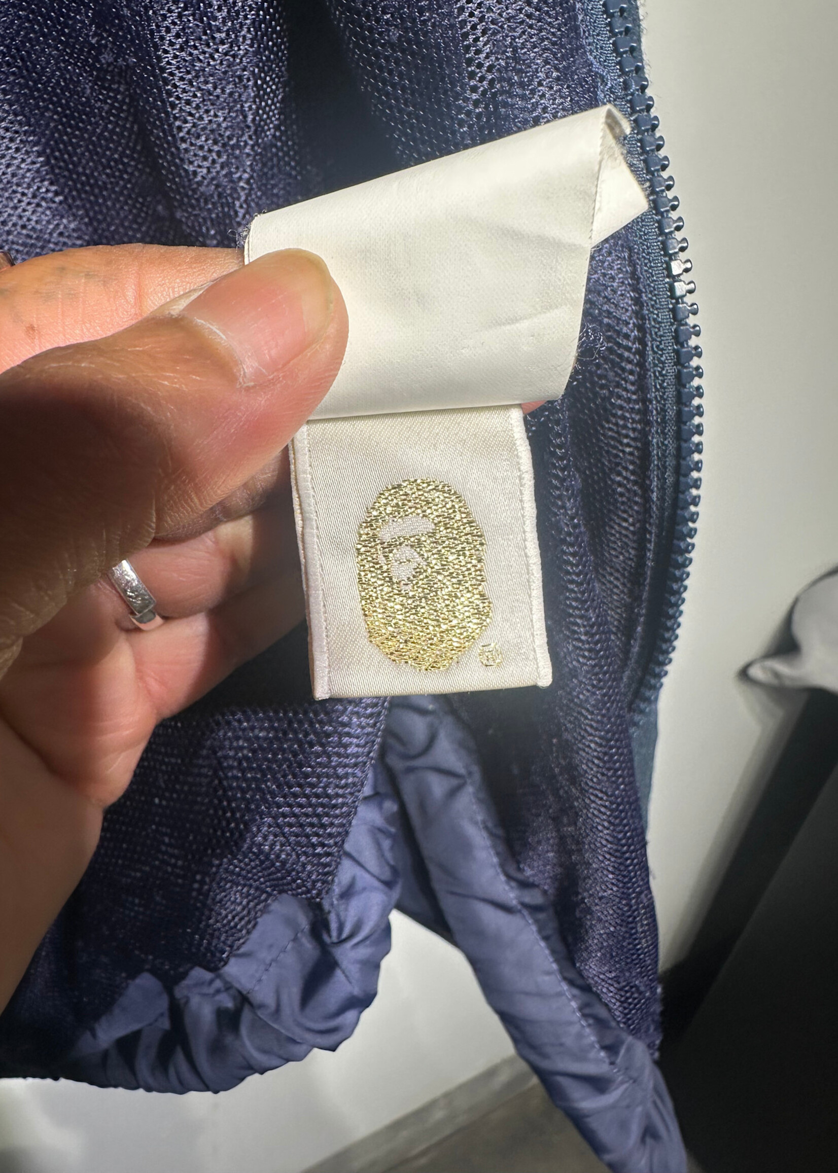 Bape Navy Blue Shell Jacket L AS IS