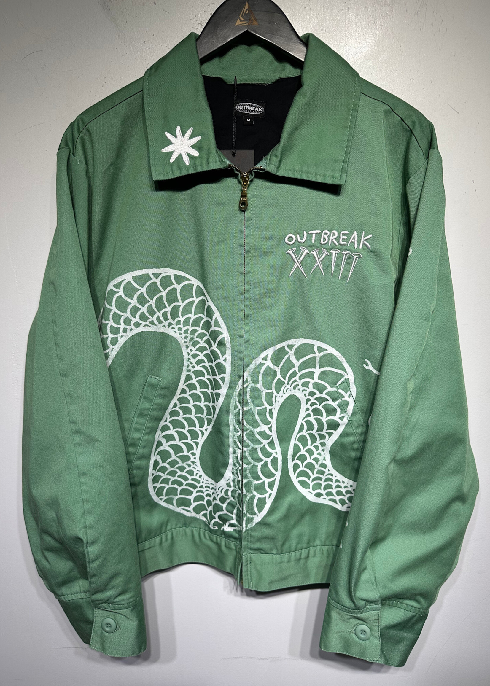 Outbreak Green Embroidered Work Jacket M