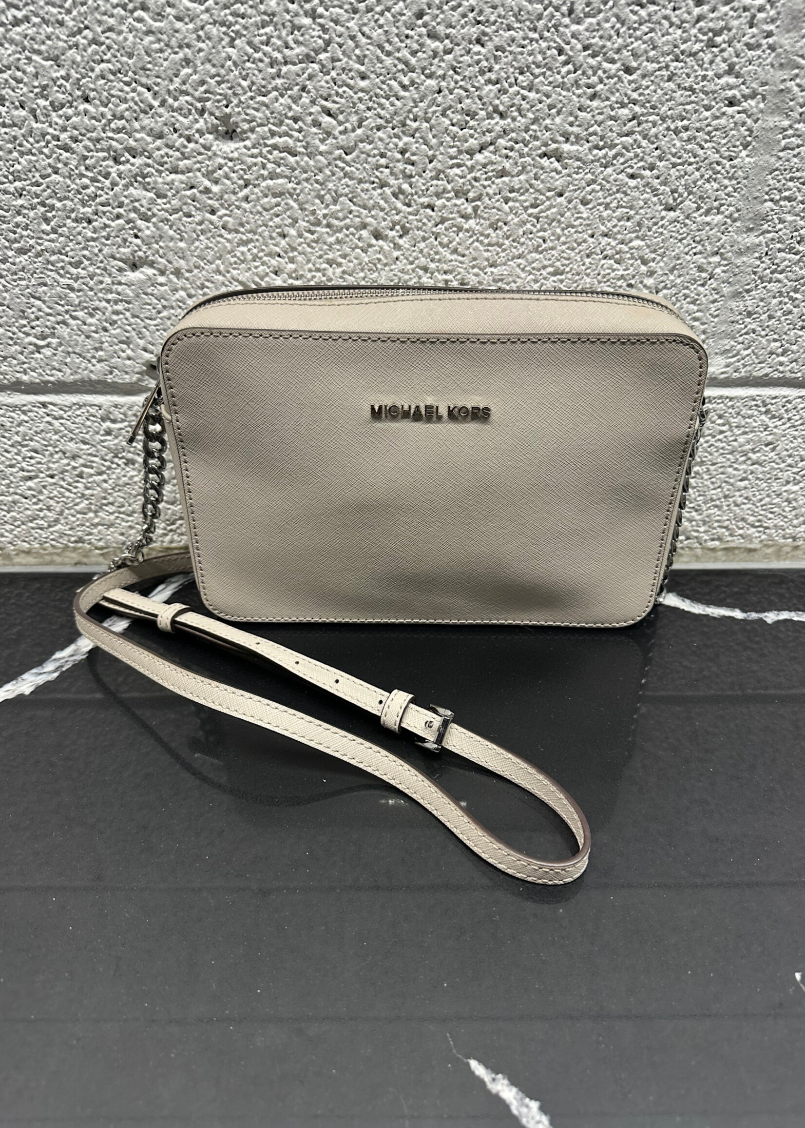 Michael Kors Grey Purse W/ Matching Wallet