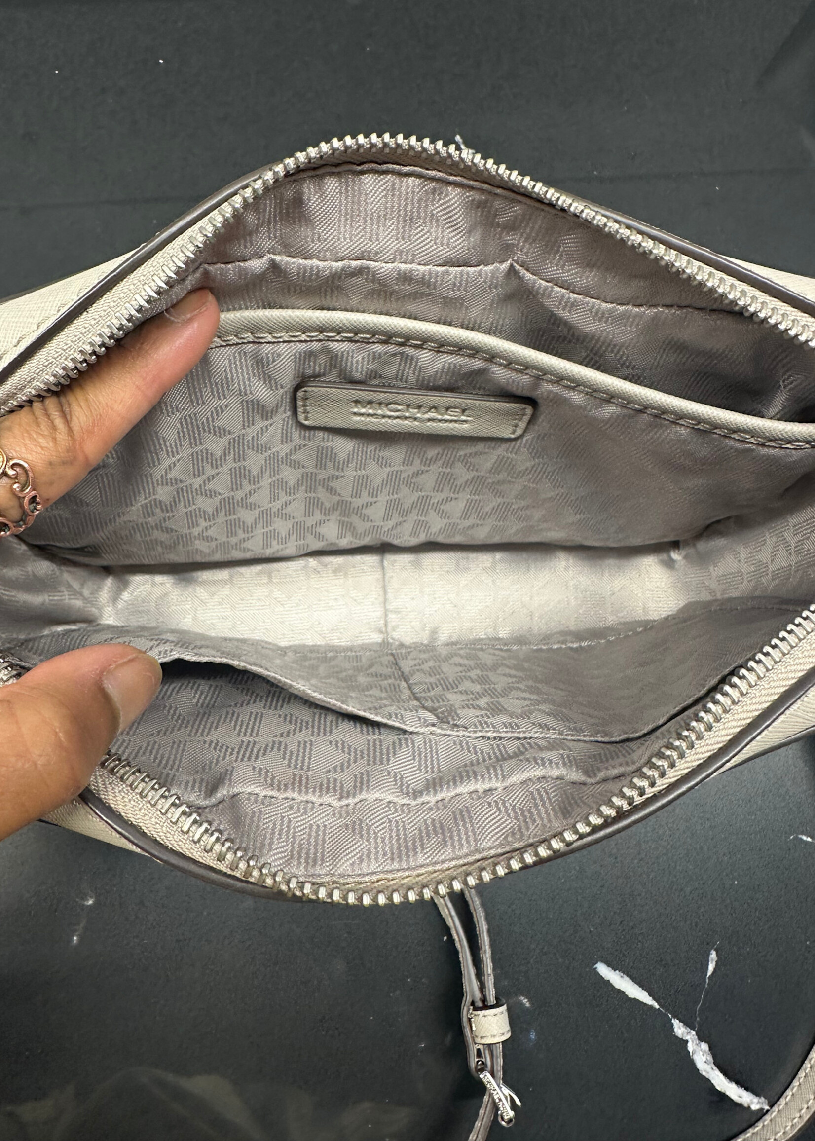 Michael Kors Grey Purse W/ Matching Wallet